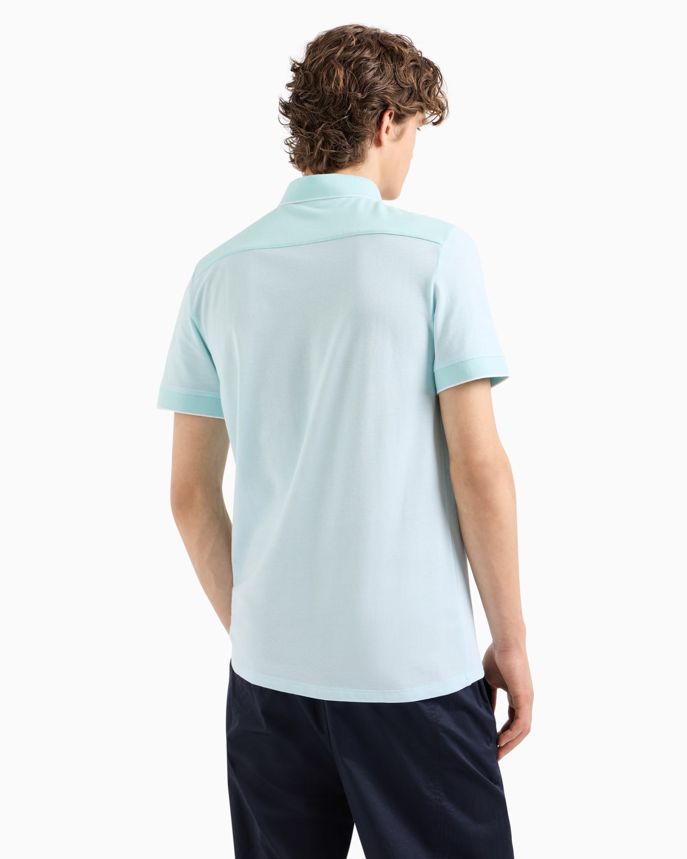 Cotton polo with contrasting details Slide 2