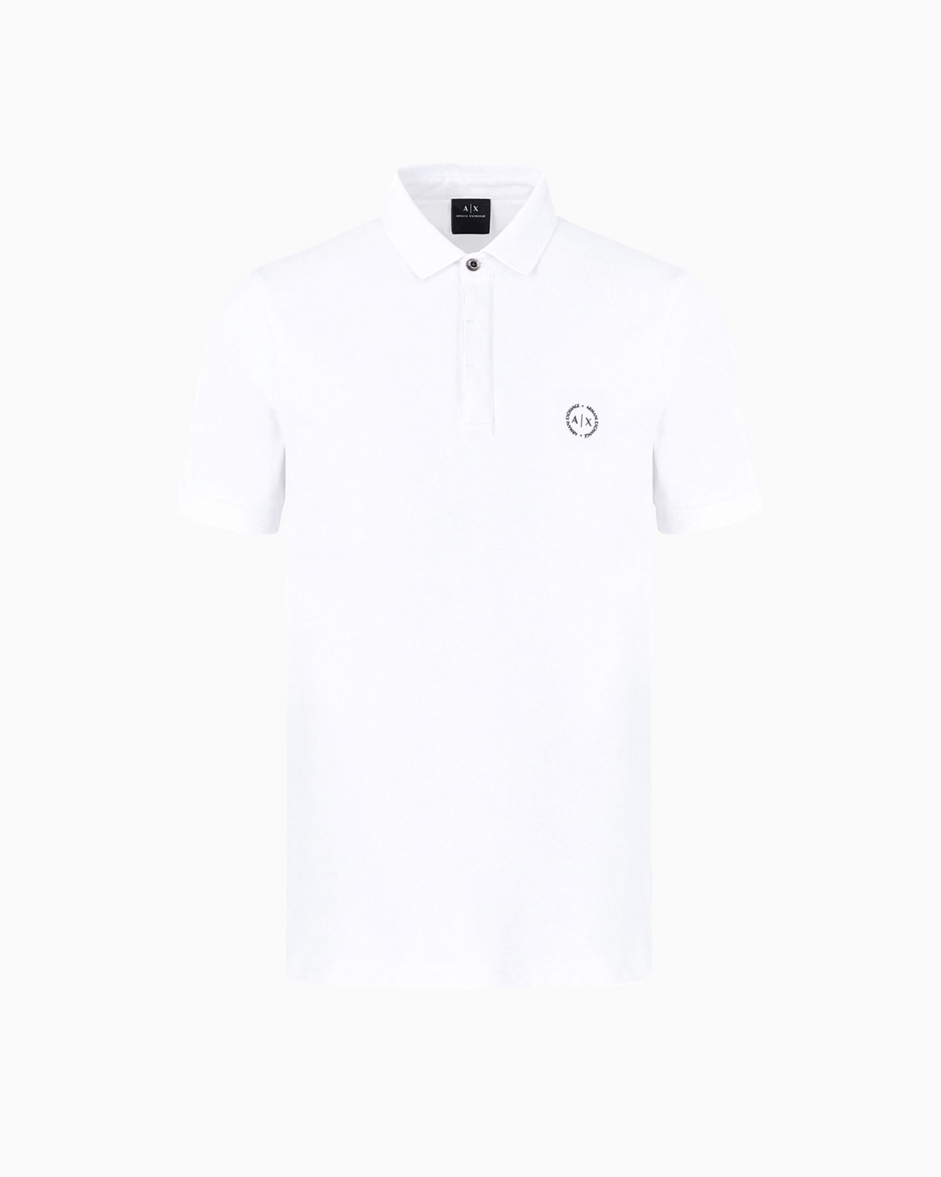 Slim fit stretch cotton polo with logo Slide 0