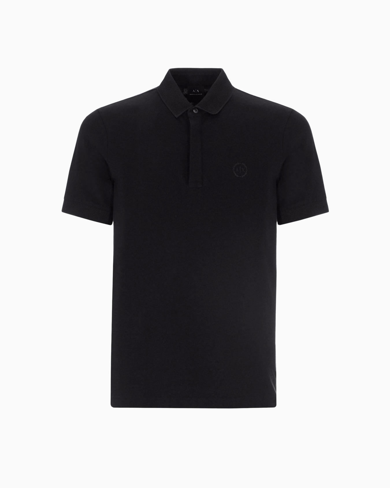 Slim fit stretch cotton polo with logo Slide 0