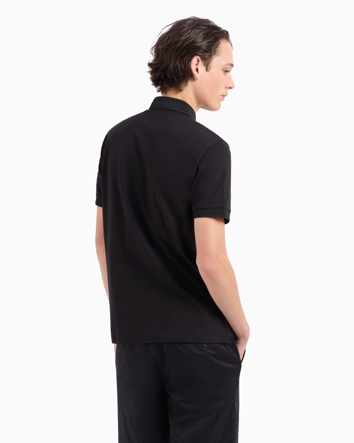 Slim fit stretch cotton polo with logo Slide 2