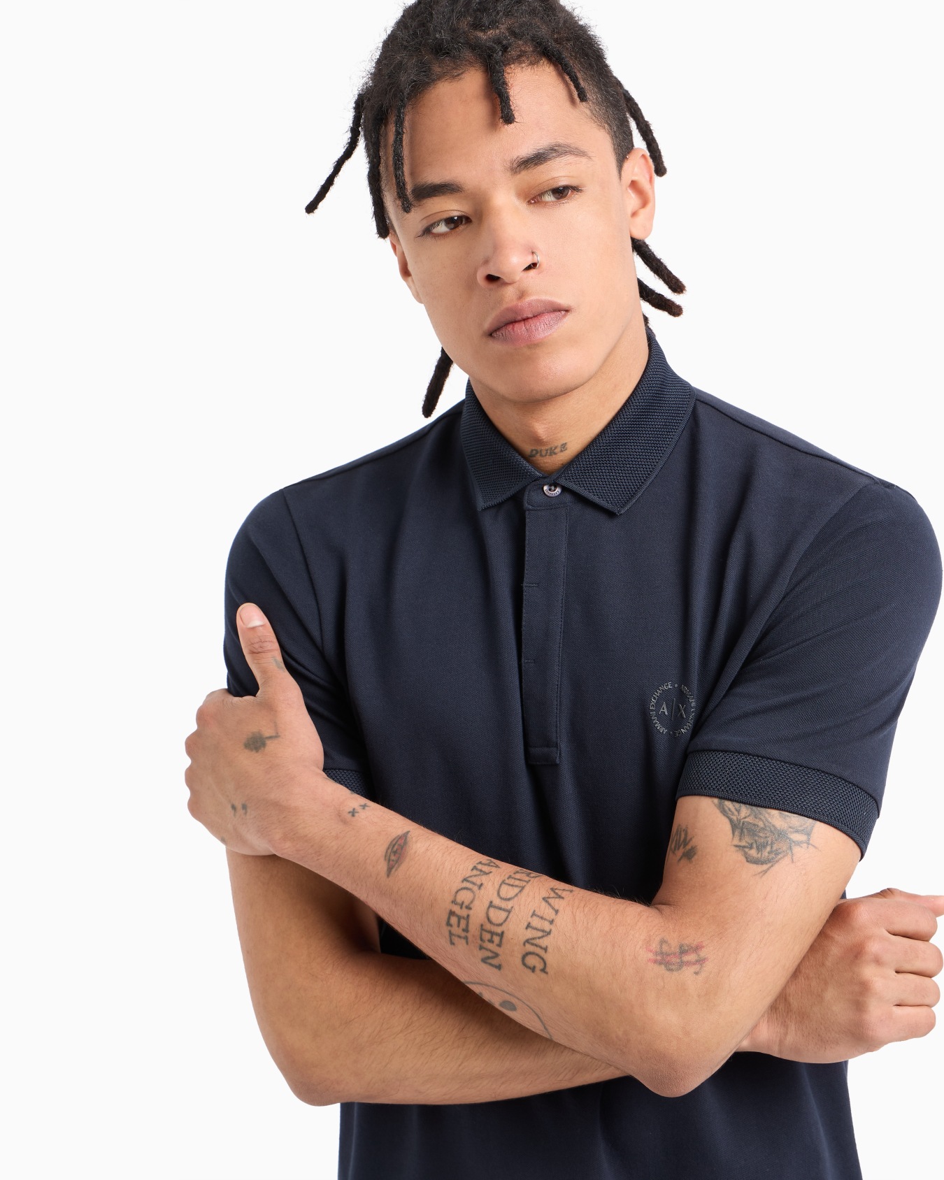 Slim fit stretch cotton polo with logo Slide 4