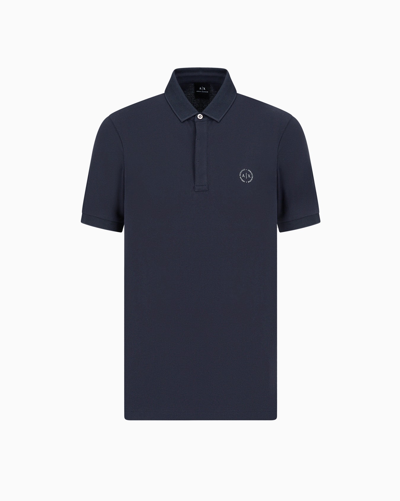Slim fit stretch cotton polo with logo Slide 0