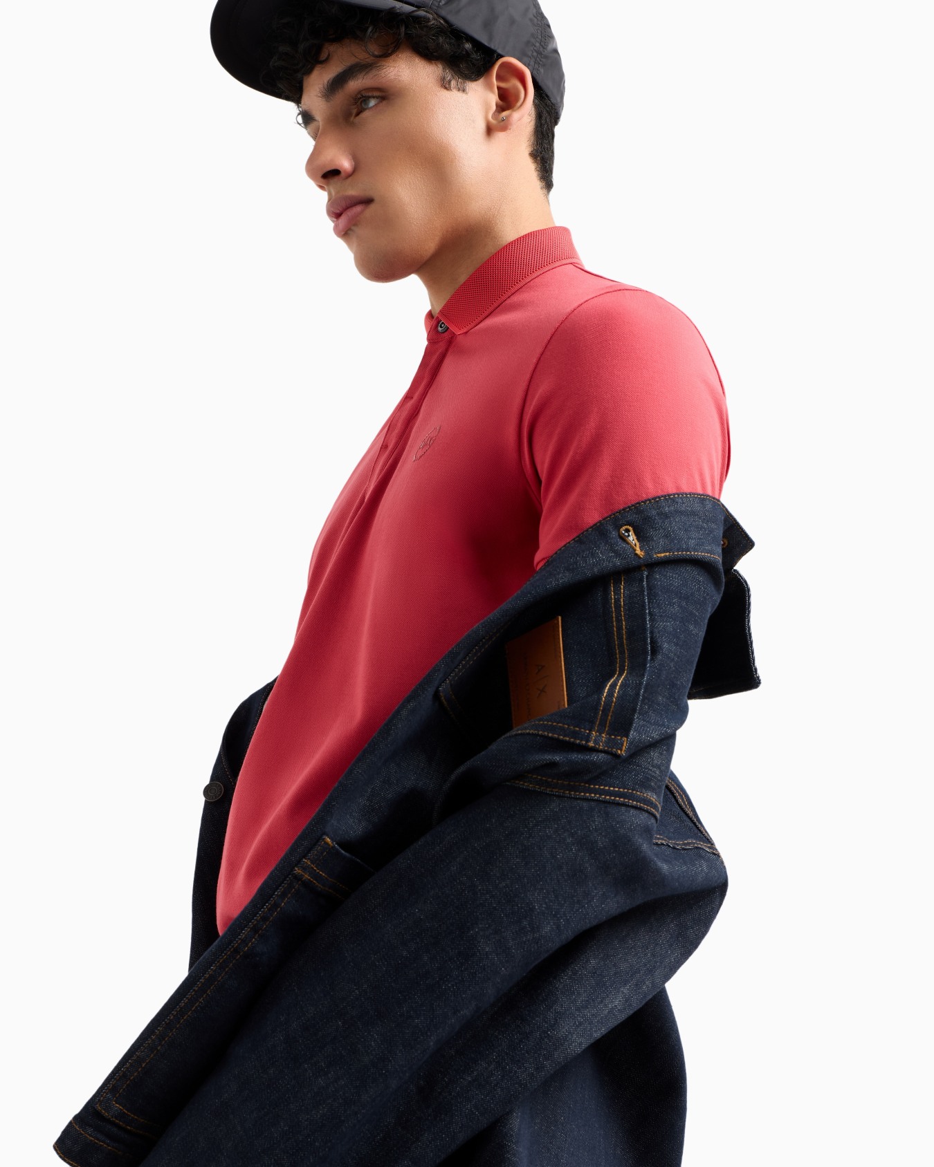 Slim fit stretch cotton polo with logo Slide 4