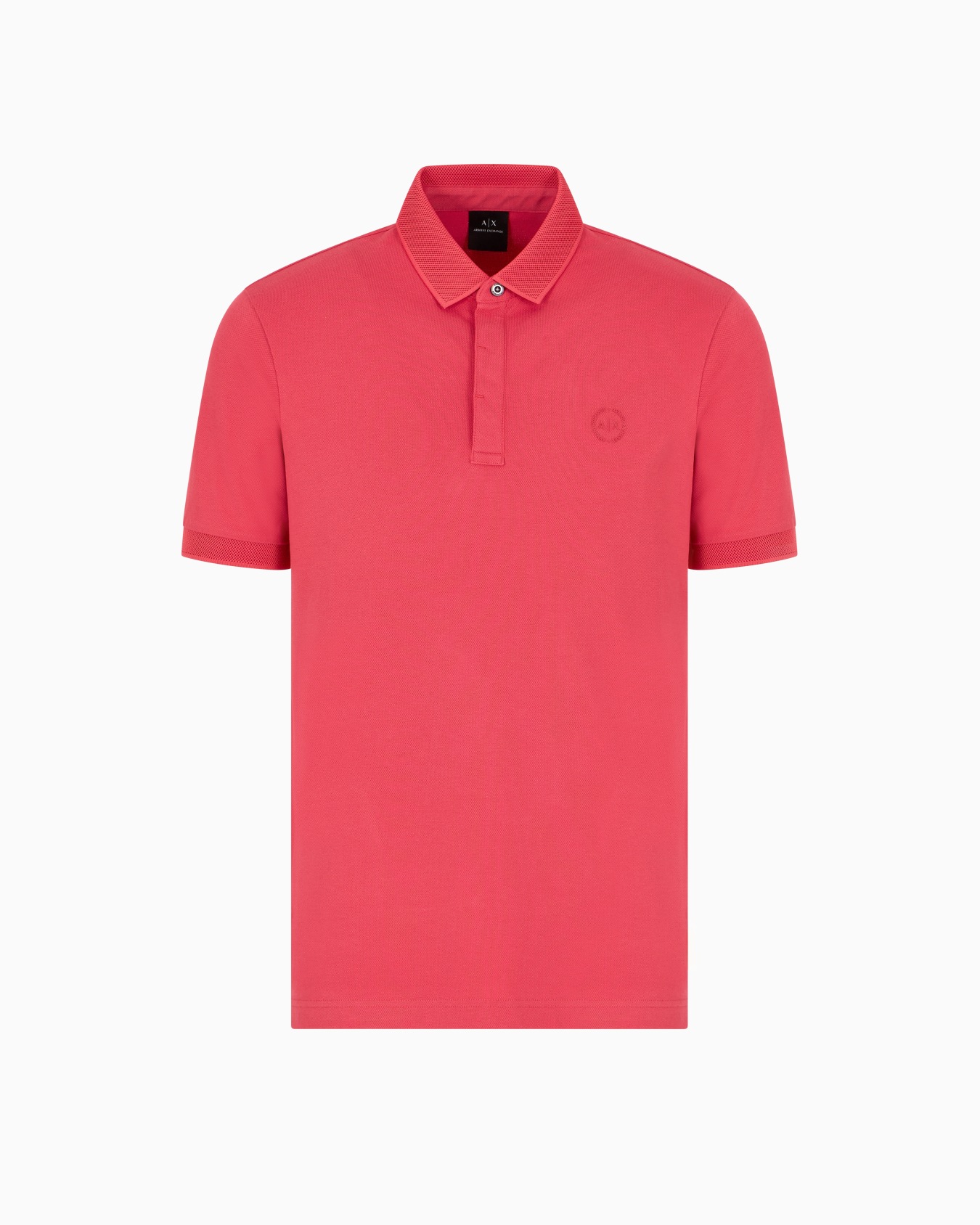 Slim fit stretch cotton polo with logo Slide 0