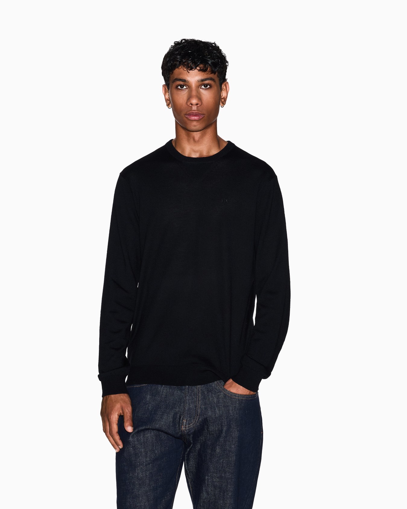 Crewneck sweater in virgin wool Slide 3