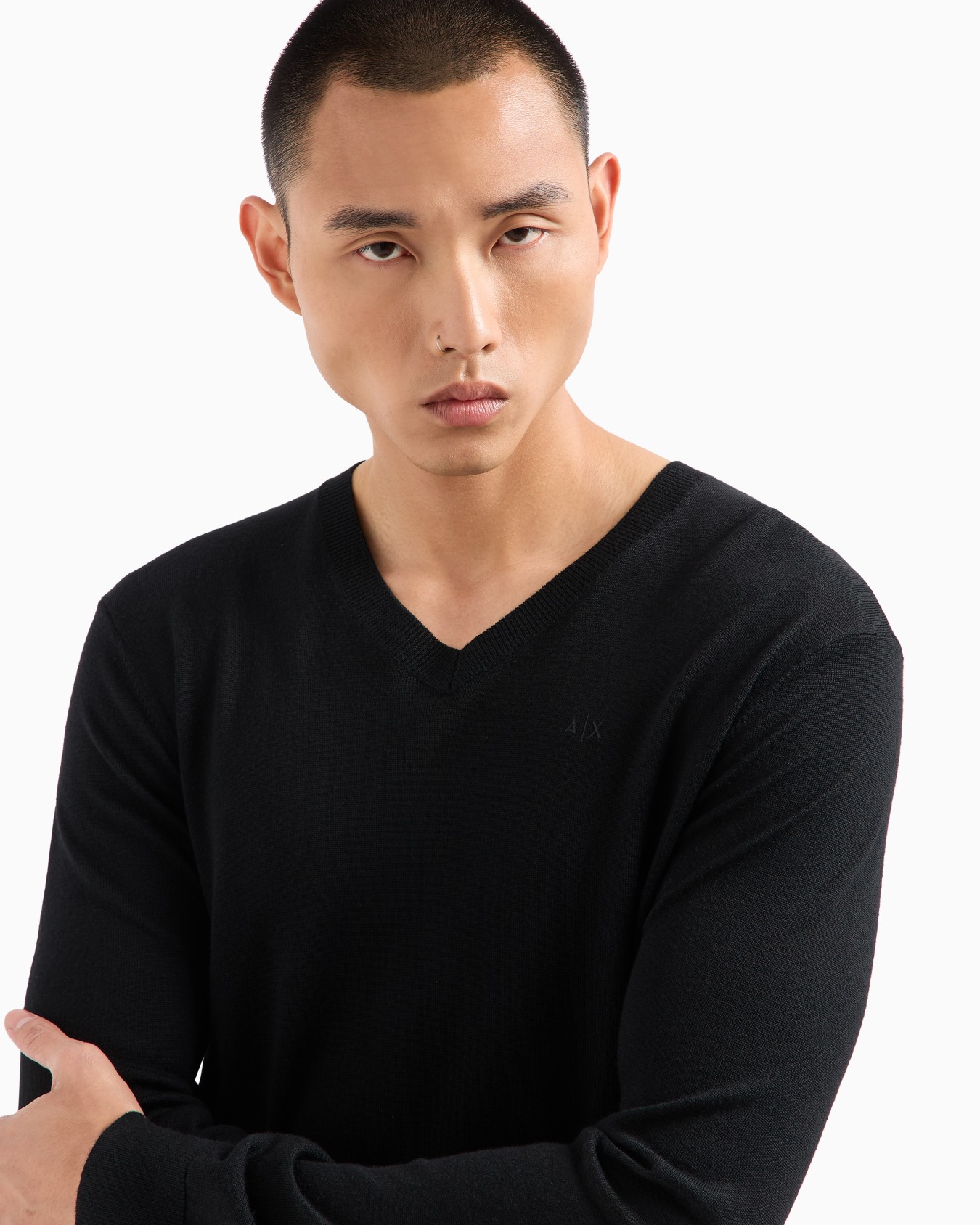 ASV チェック ジャカード クルーネック セーター スライドする 4