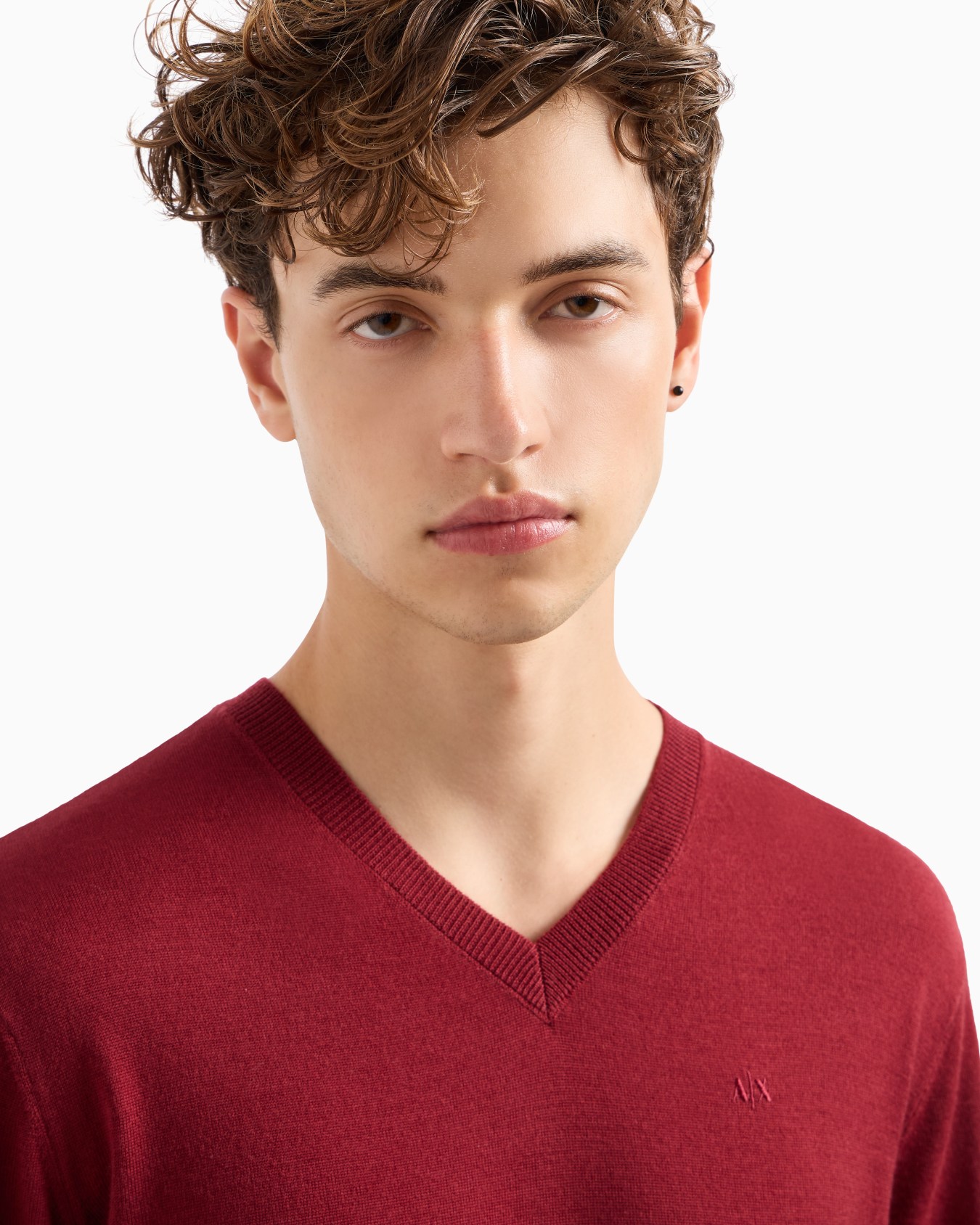 Jersey ASV con cuello redondo y cuadros en jacquard Diapositiva 4