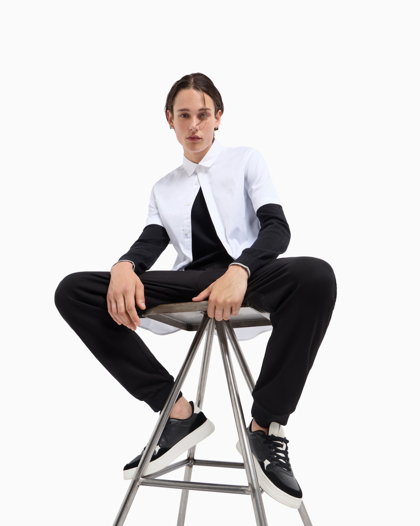 Maglione con scollo a V in cotone  Slide 3