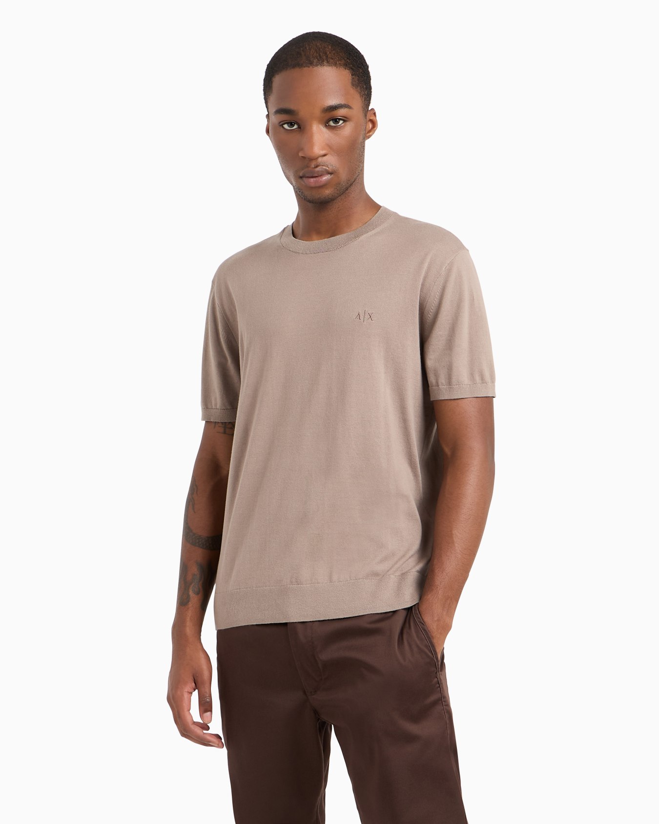 T-shirt in maglia di cotone organico  Slide 1