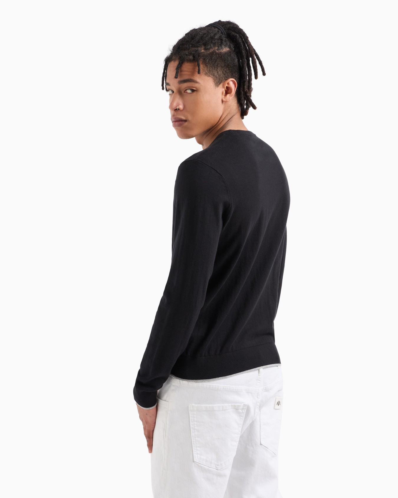 Basic crew neck sweater with embroidered logo Slide 2