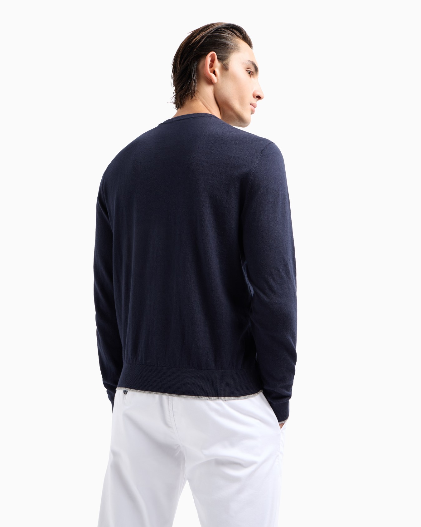 Basic crew neck sweater with embroidered logo Slide 2