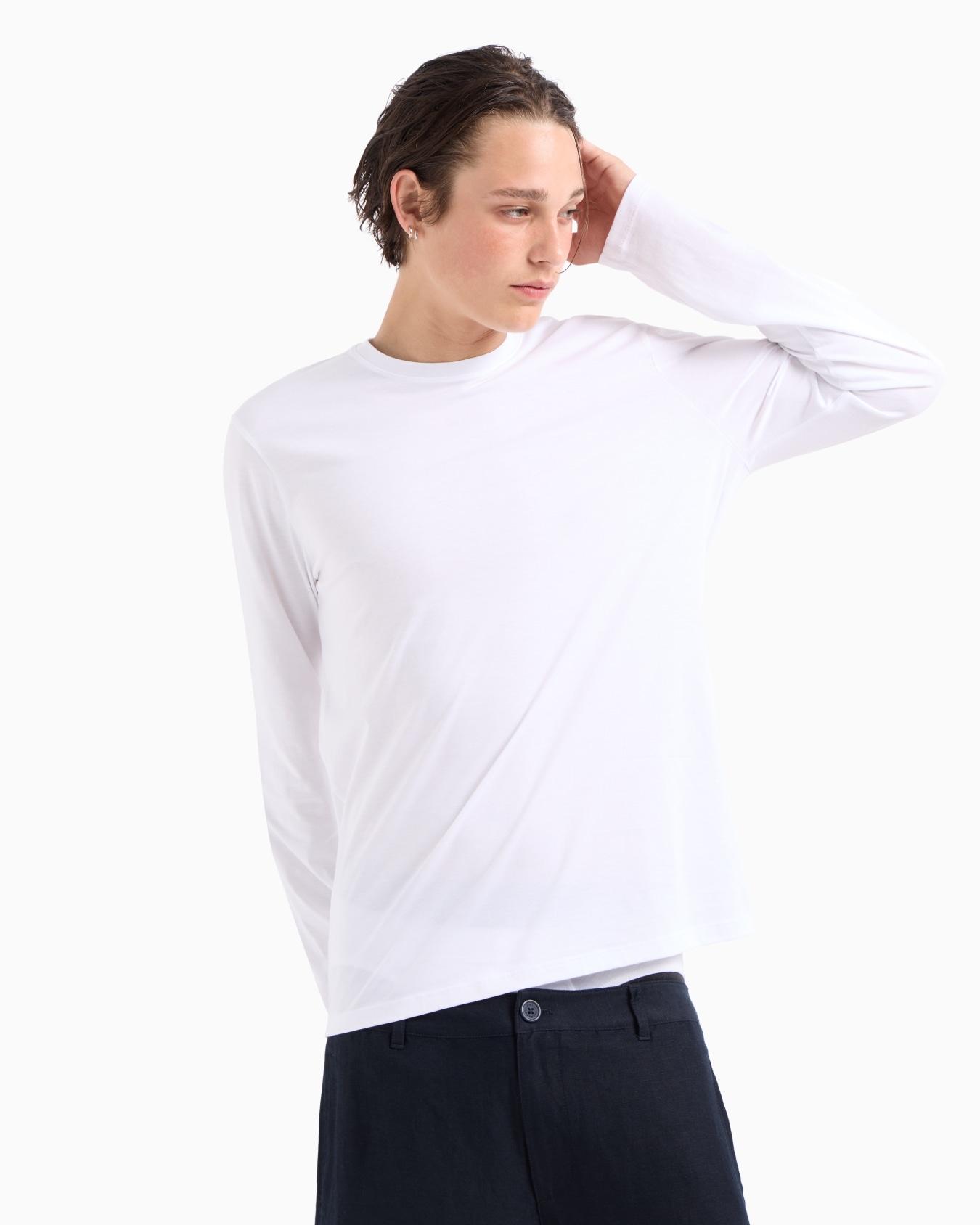 Pima Cotton Long Sleeve T-Shirt Slide 3