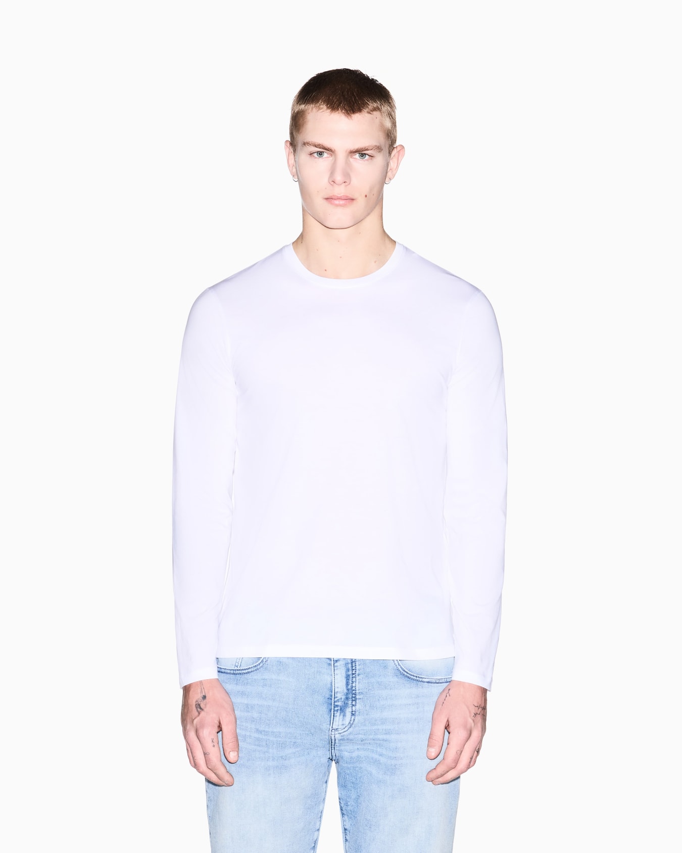 T-shirt a Maniche Lunghe in Jersey di Cotone Pima Slide 3