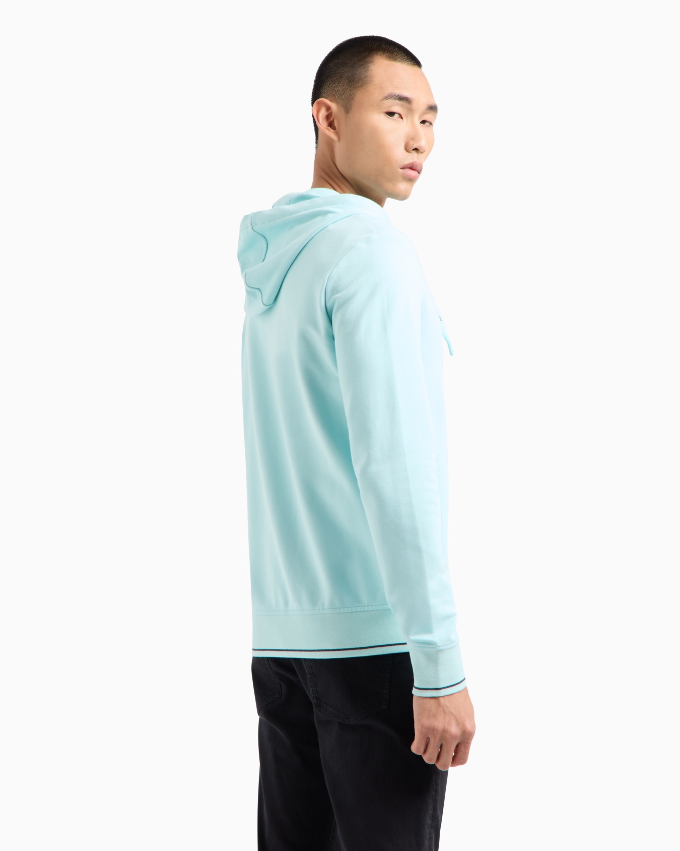 Stretch fabric zip-up sweatshirt Slide 2