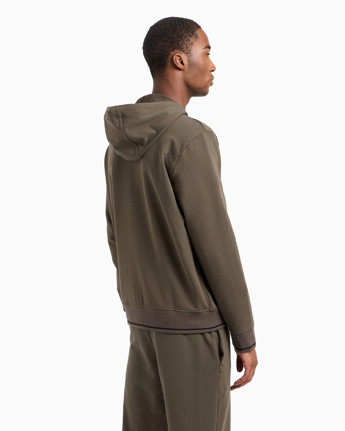 Sudadera básica con capucha y cremallera de felpa francesa elástica Diapositiva 2