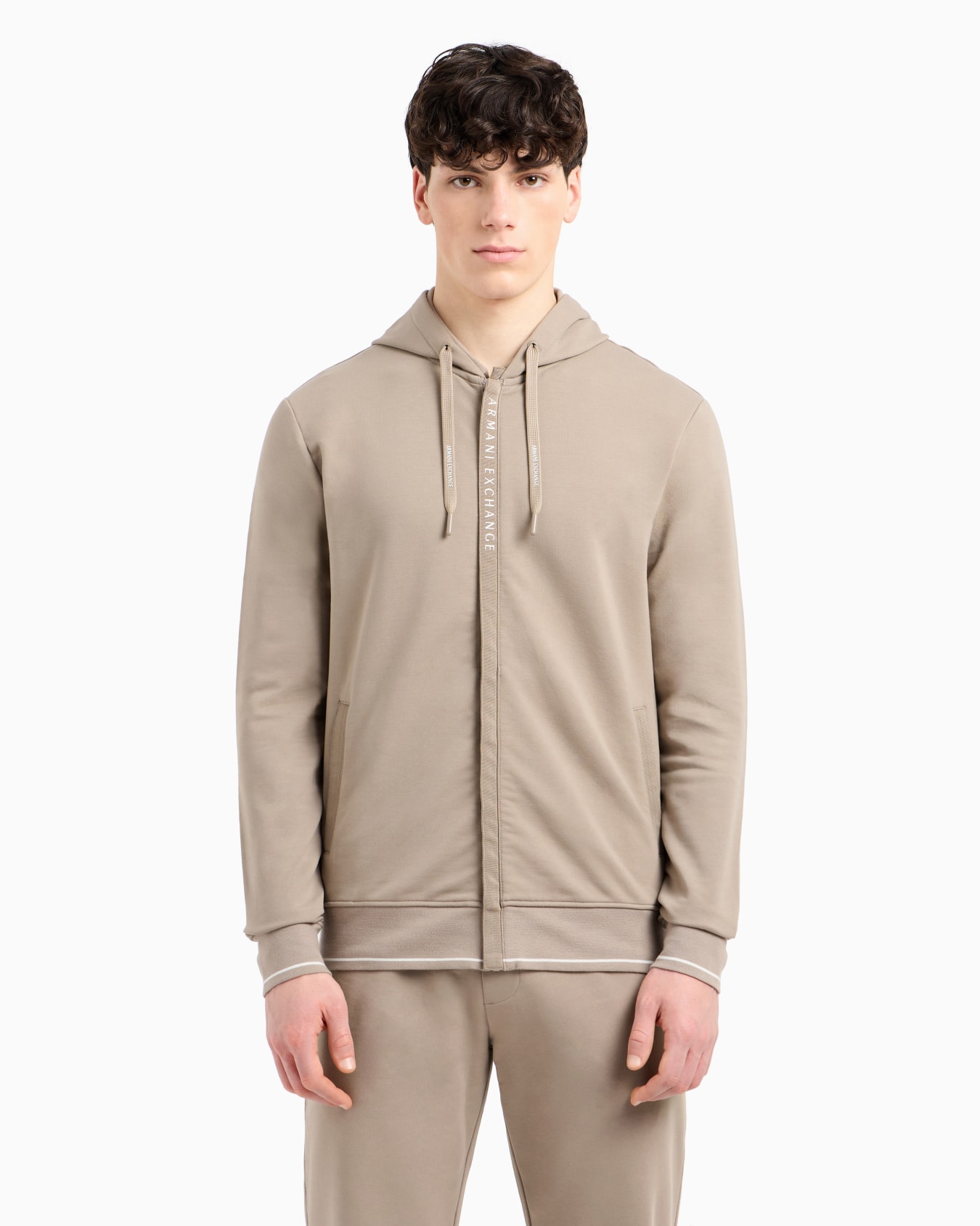 Stretch fabric zip-up sweatshirt Slide 3