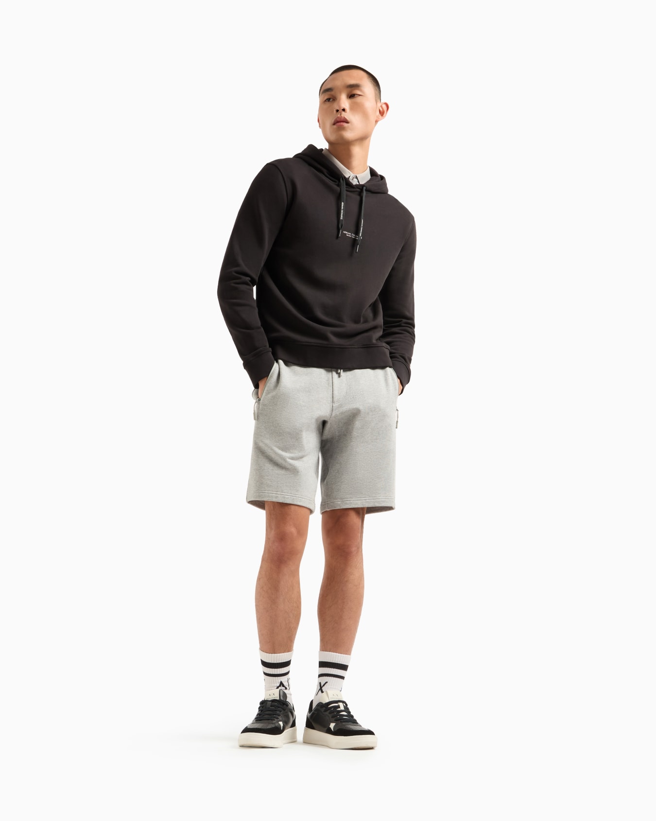 French Terry Cotton Hoodie with Logo Slide 1
