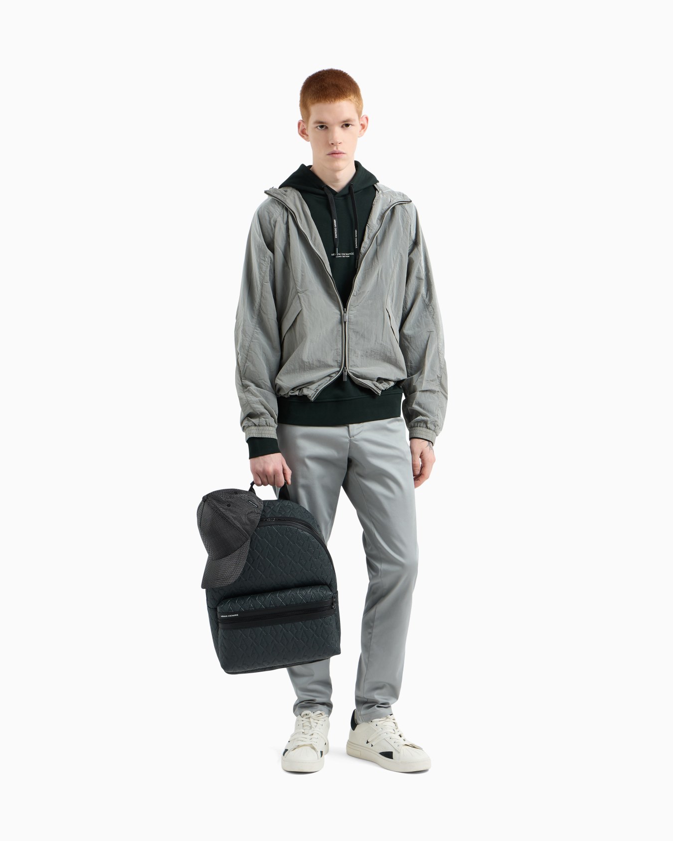 French Terry Cotton Hoodie with Logo Slide 1