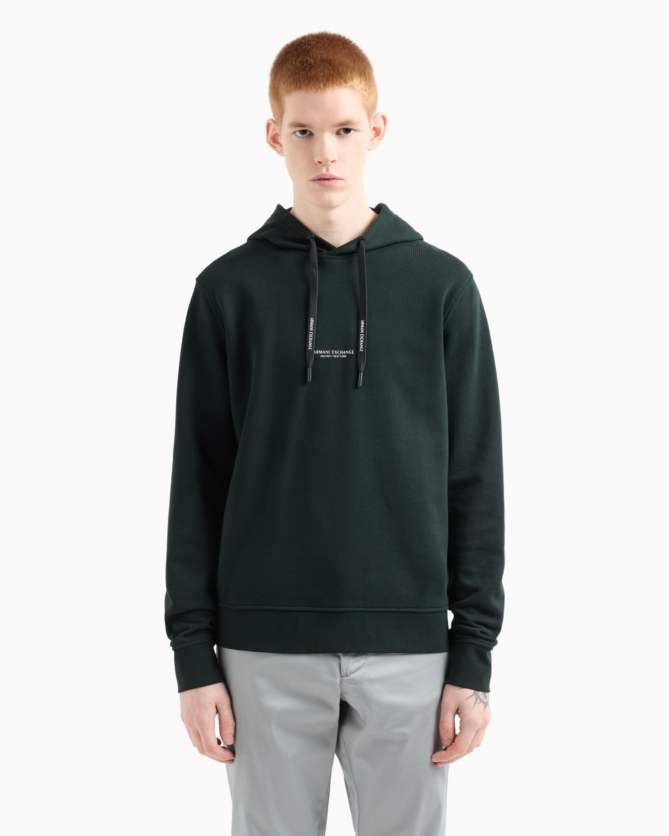 French Terry Cotton Hoodie with Logo Slide 3