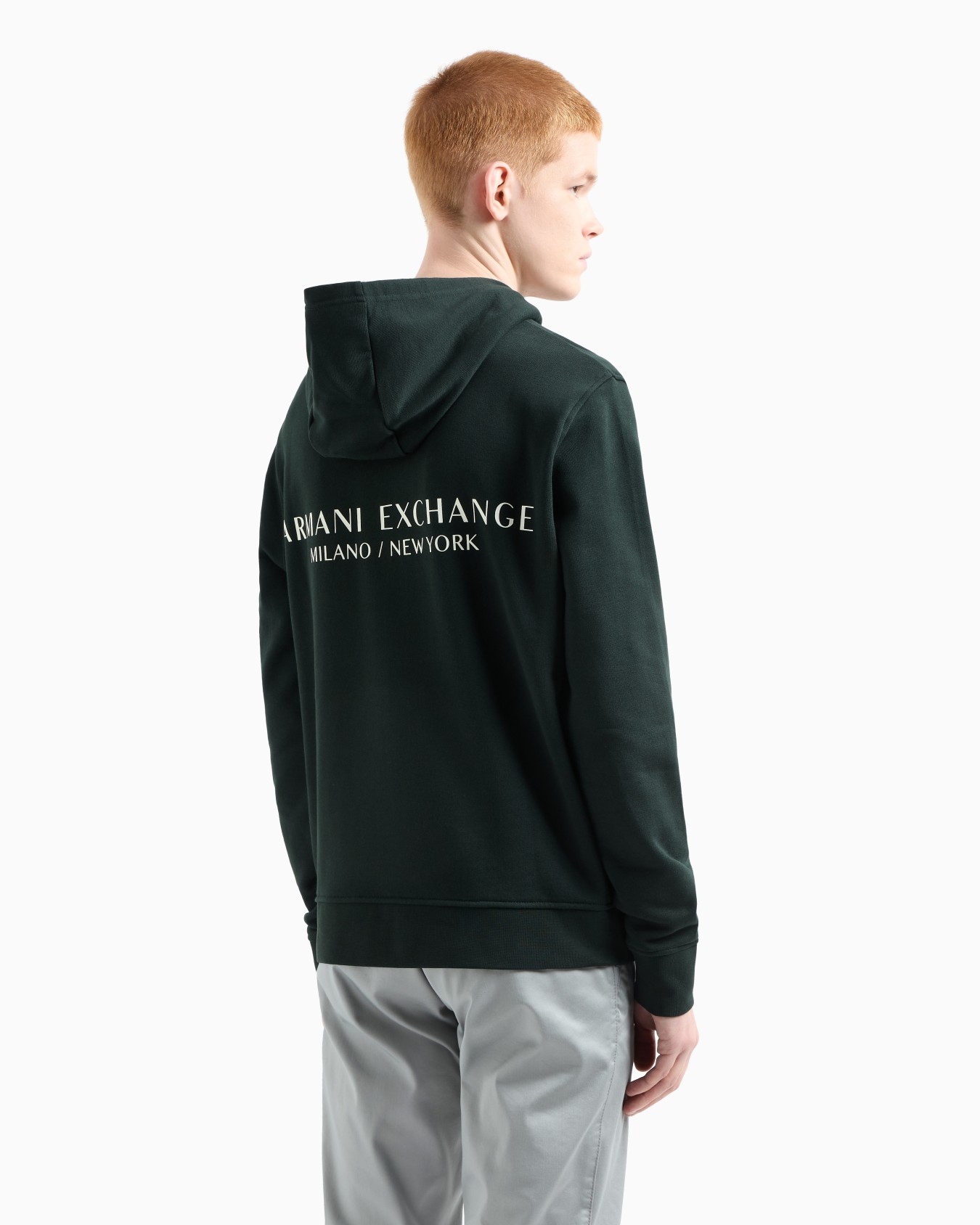 French Terry Cotton Hoodie with Logo Slide 2