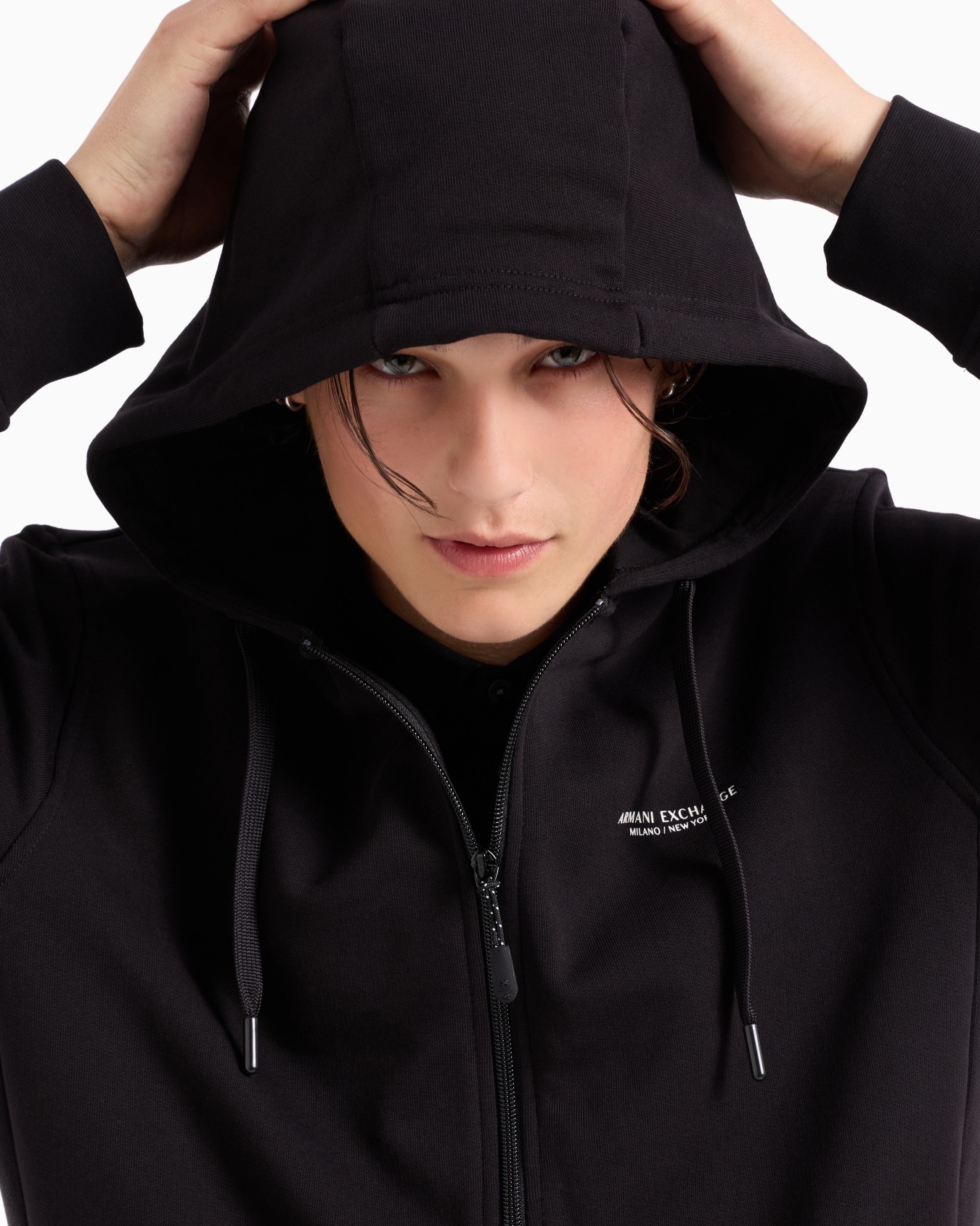 Stretch fabric zip-up sweatshirt Slide 4