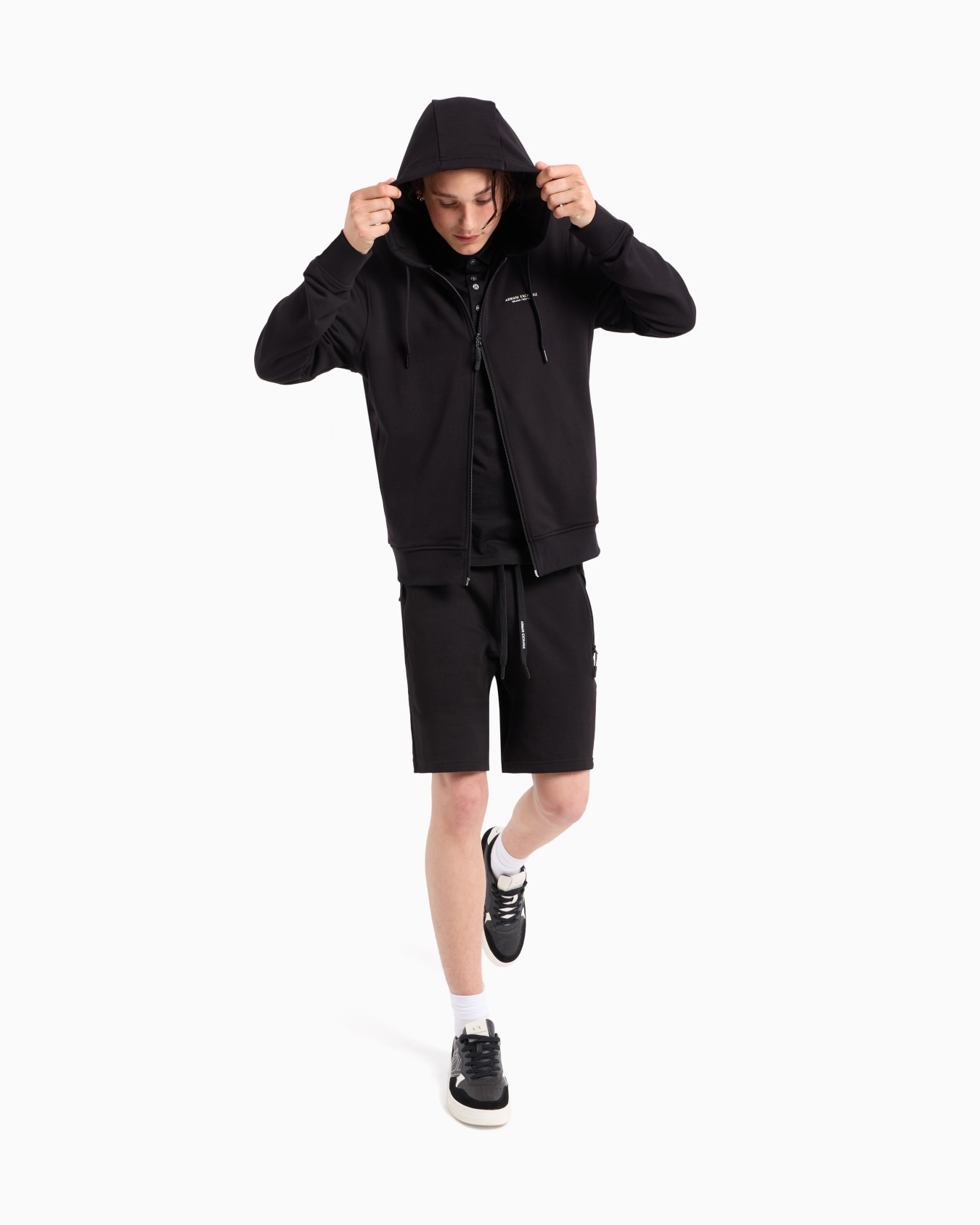 Stretch fabric zip-up sweatshirt Slide 1
