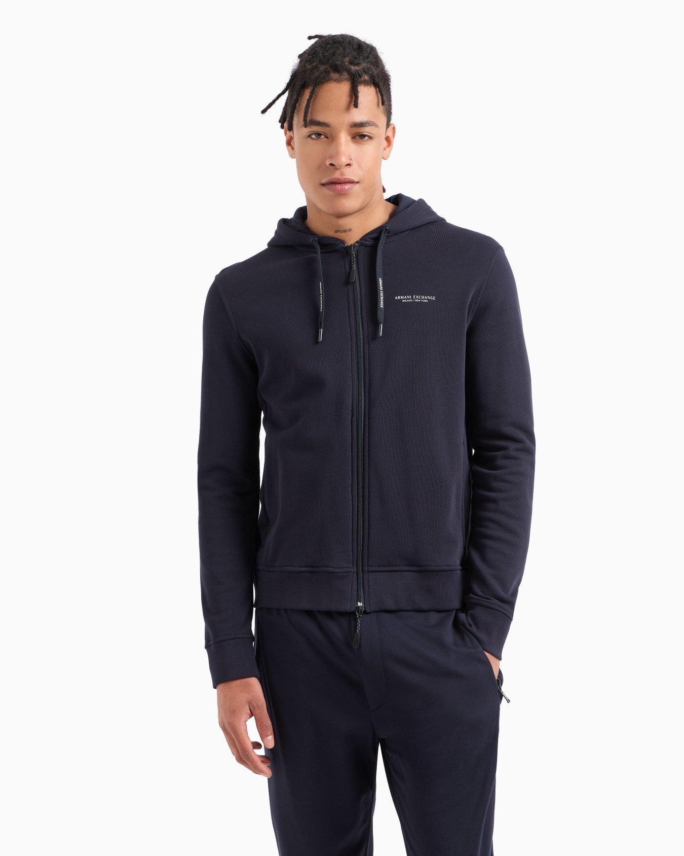 ロゴ入りフレンチテリーコットンパーカー スライドする 1