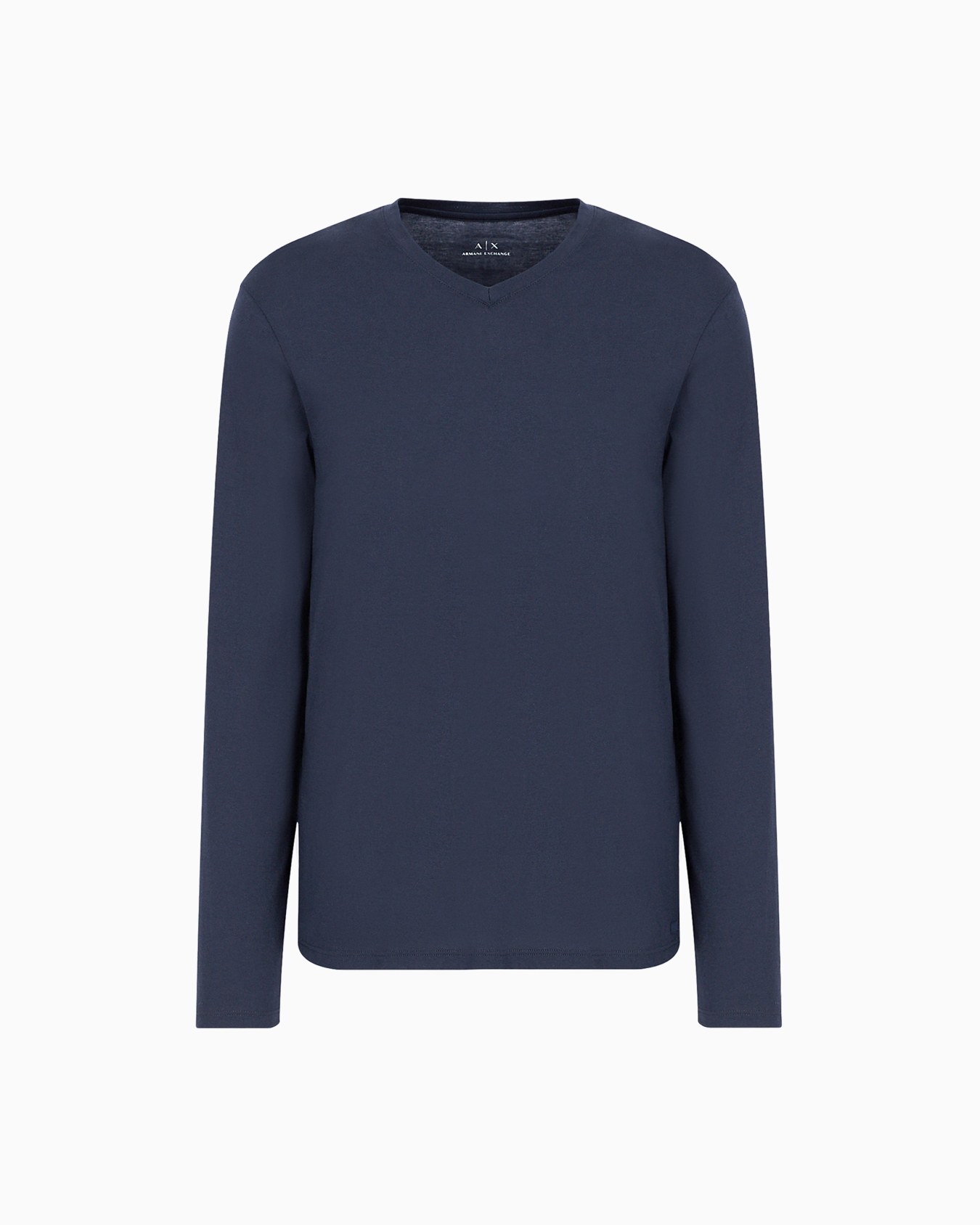Pima Cotton Long Sleeve V-Neck T-Shirt Slide 0