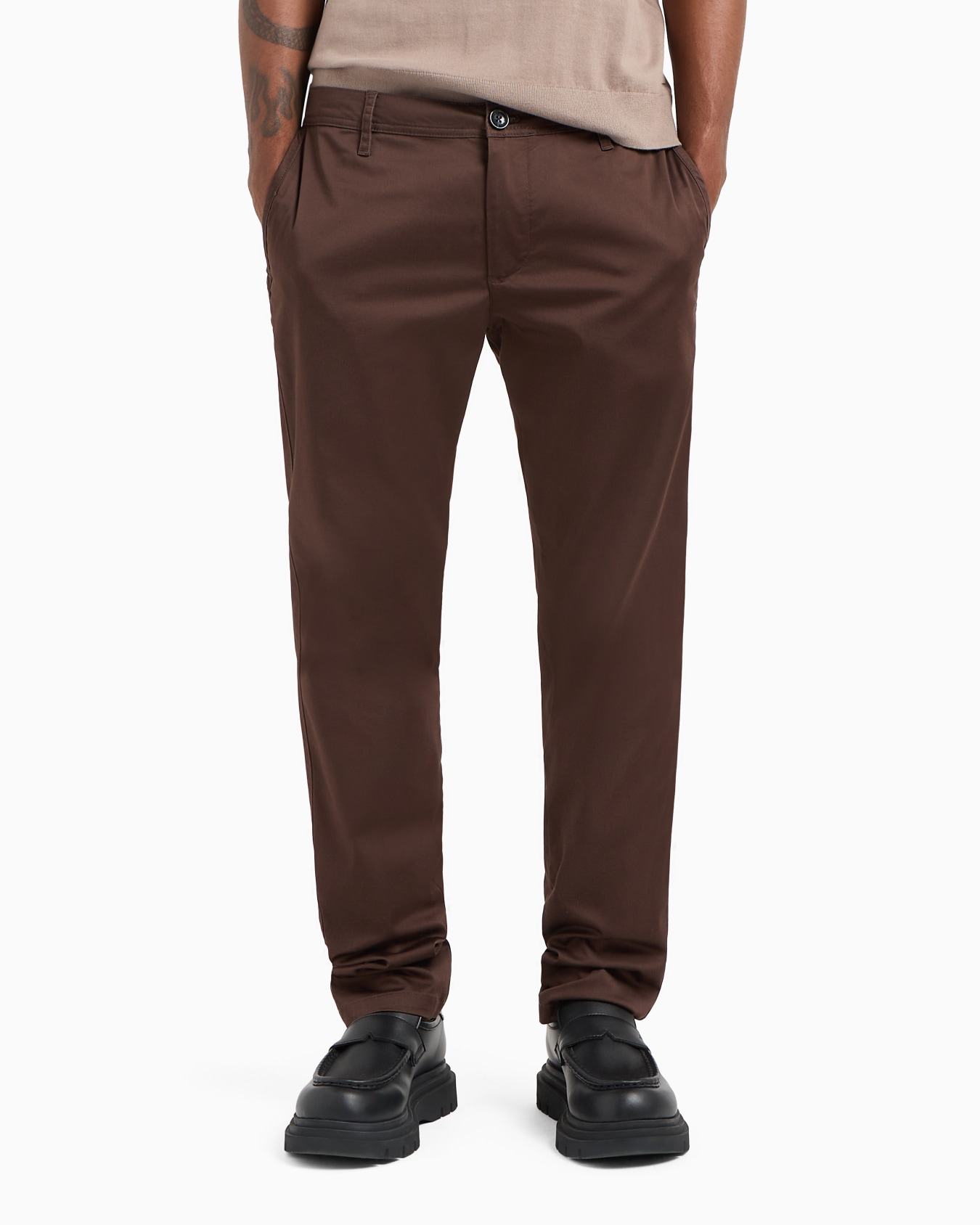 Regular fit gabardine trousers Slide 1