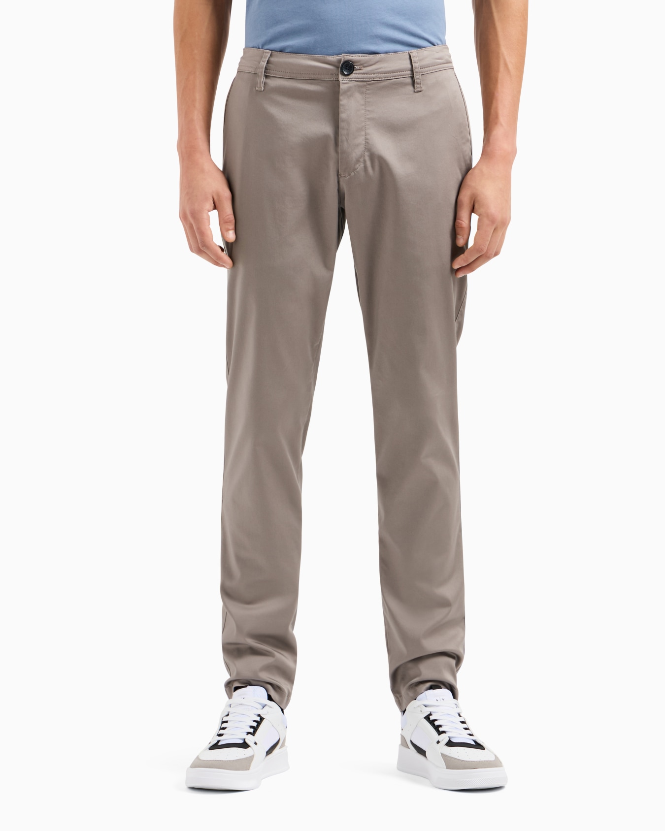 Regular fit gabardine trousers Slide 1