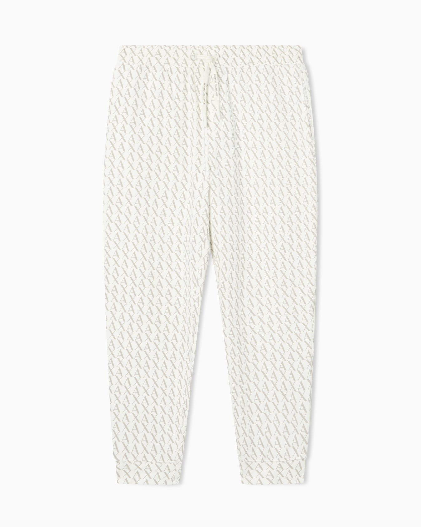 Jogger pants in fabric with allover logo pattern Slide 0