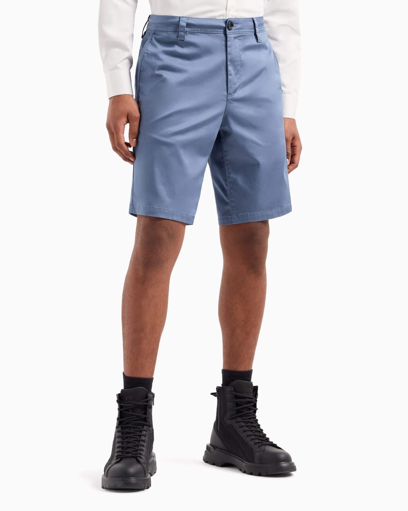 Bermuda shorts in satin stretch fabric Slide 1