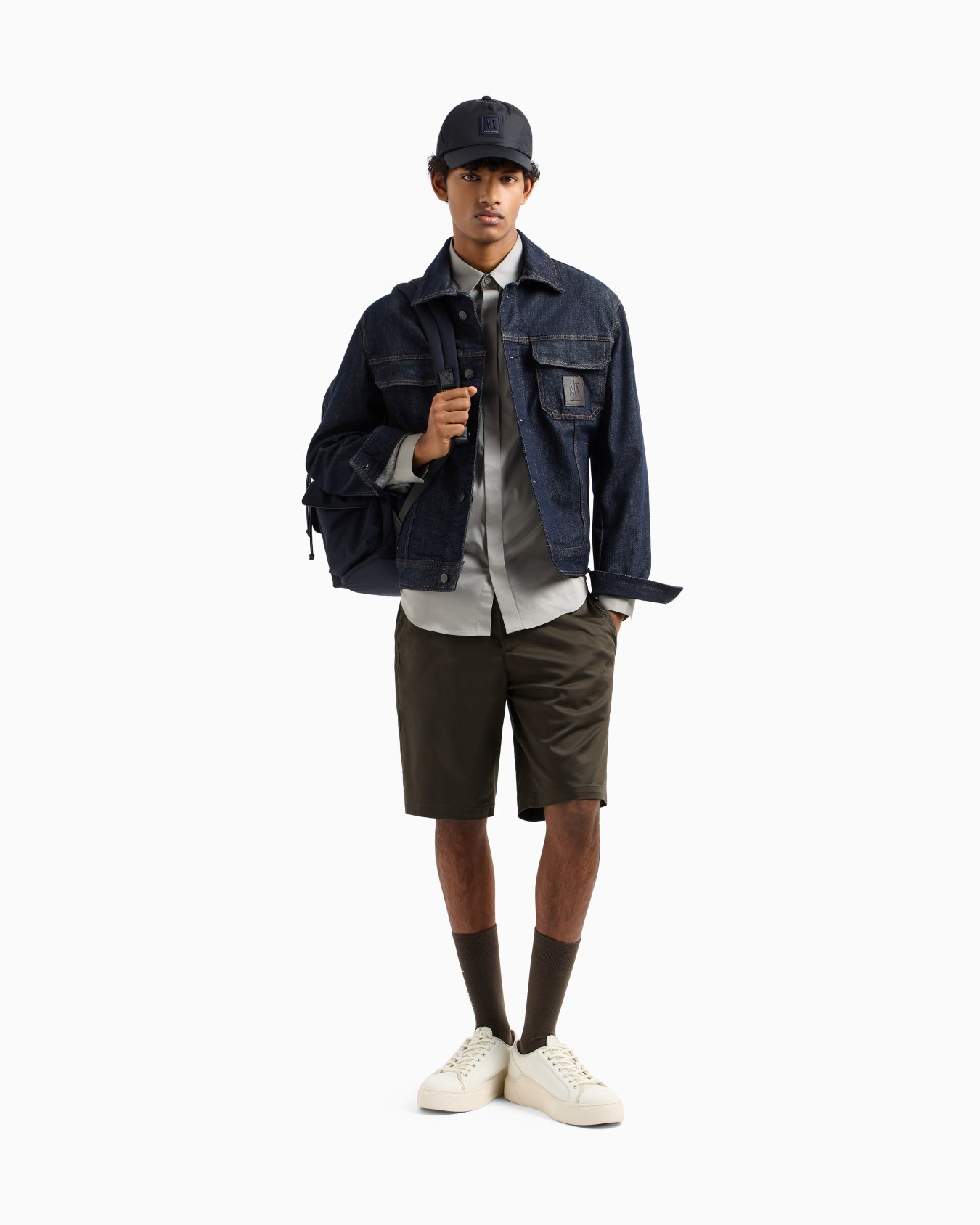 Bermuda shorts in satin stretch fabric Slide 1