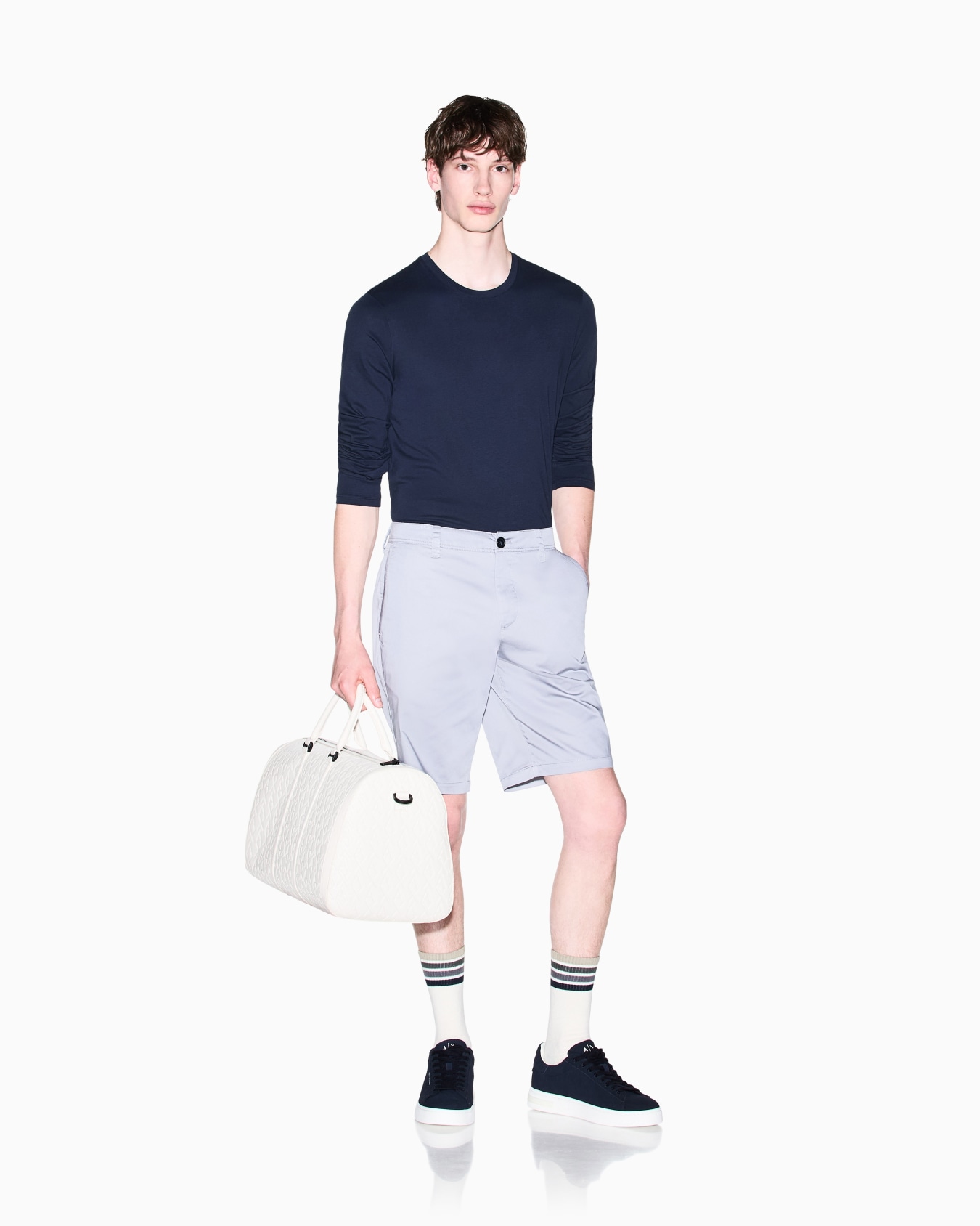 Bermuda shorts in stretch cotton satin Slide 1