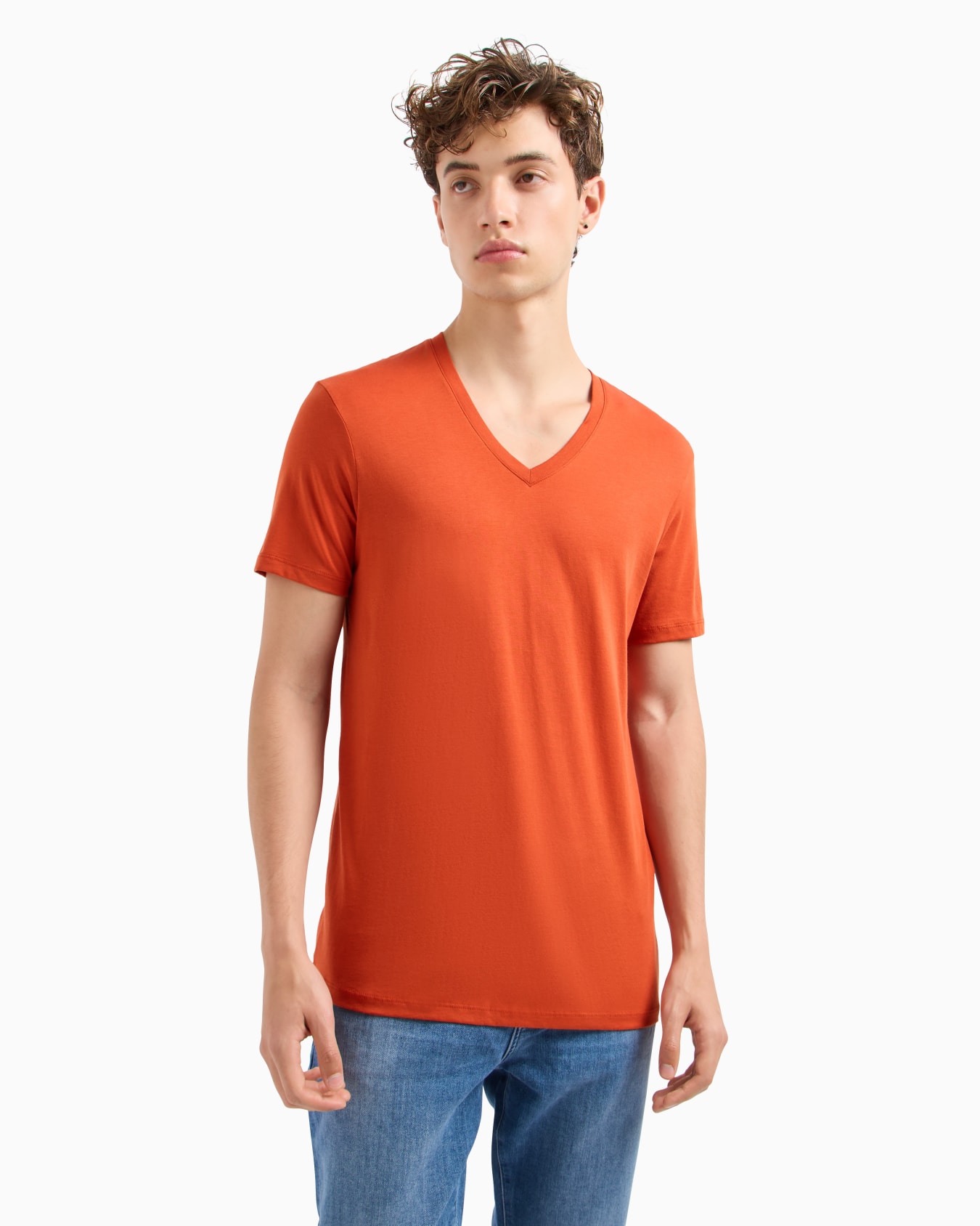 Slim fit T-shirt in Pima cotton jersey Slide 1