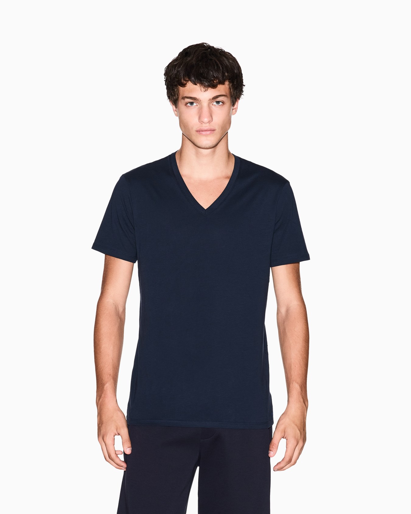 T-shirt slim fit en jersey de coton Pima Diapositive 3