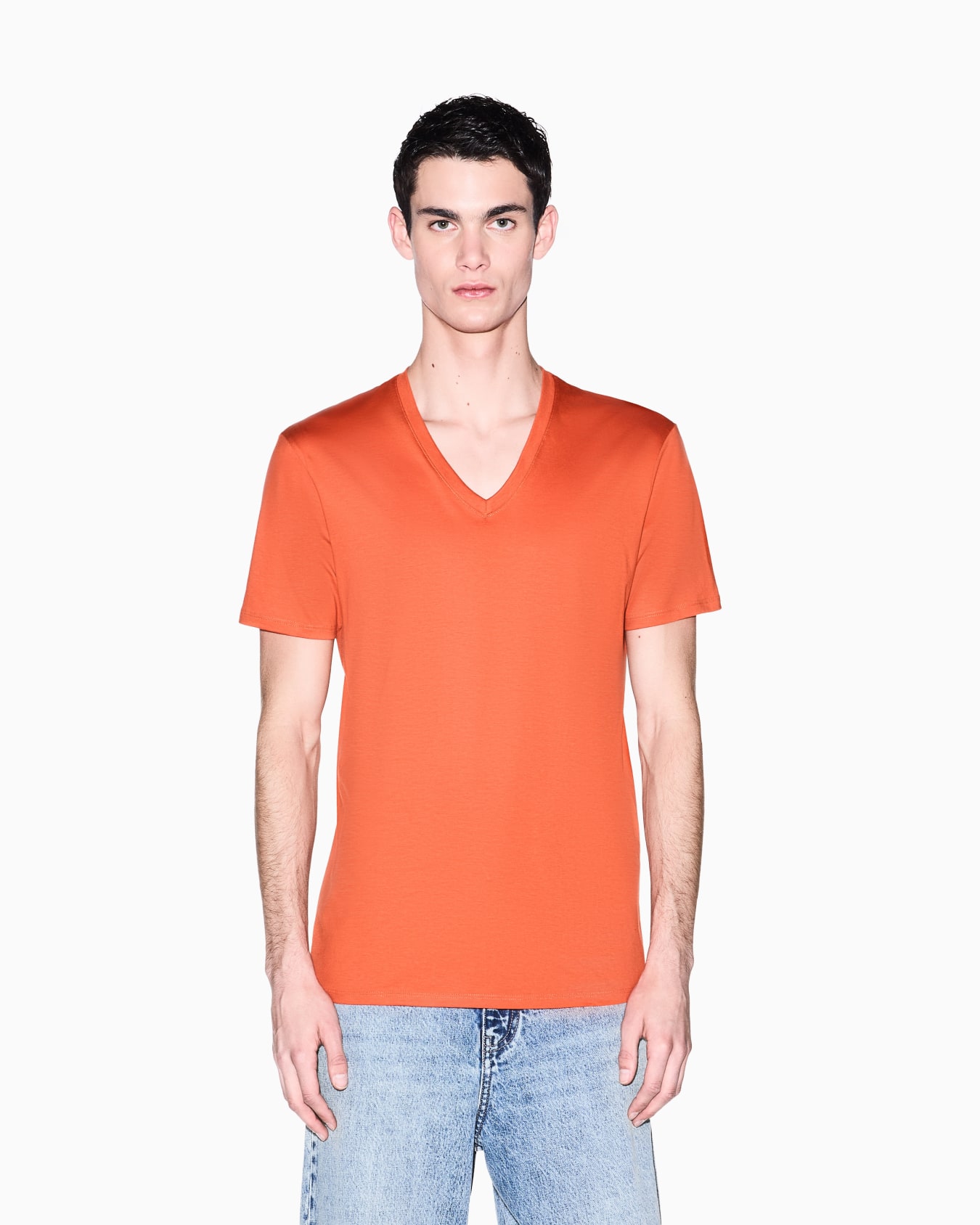 Slim fit T-shirt in Pima cotton jersey Slide 3