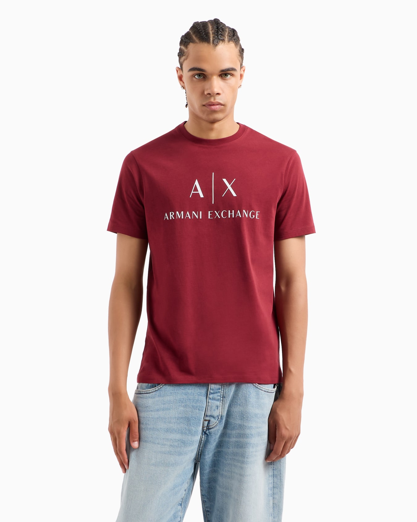 Camiseta de punto slim fit con logo Diapositiva 1