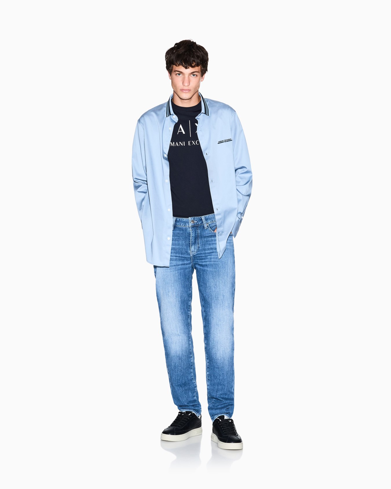 Slim fit jersey T-shirt with logo Slide 1