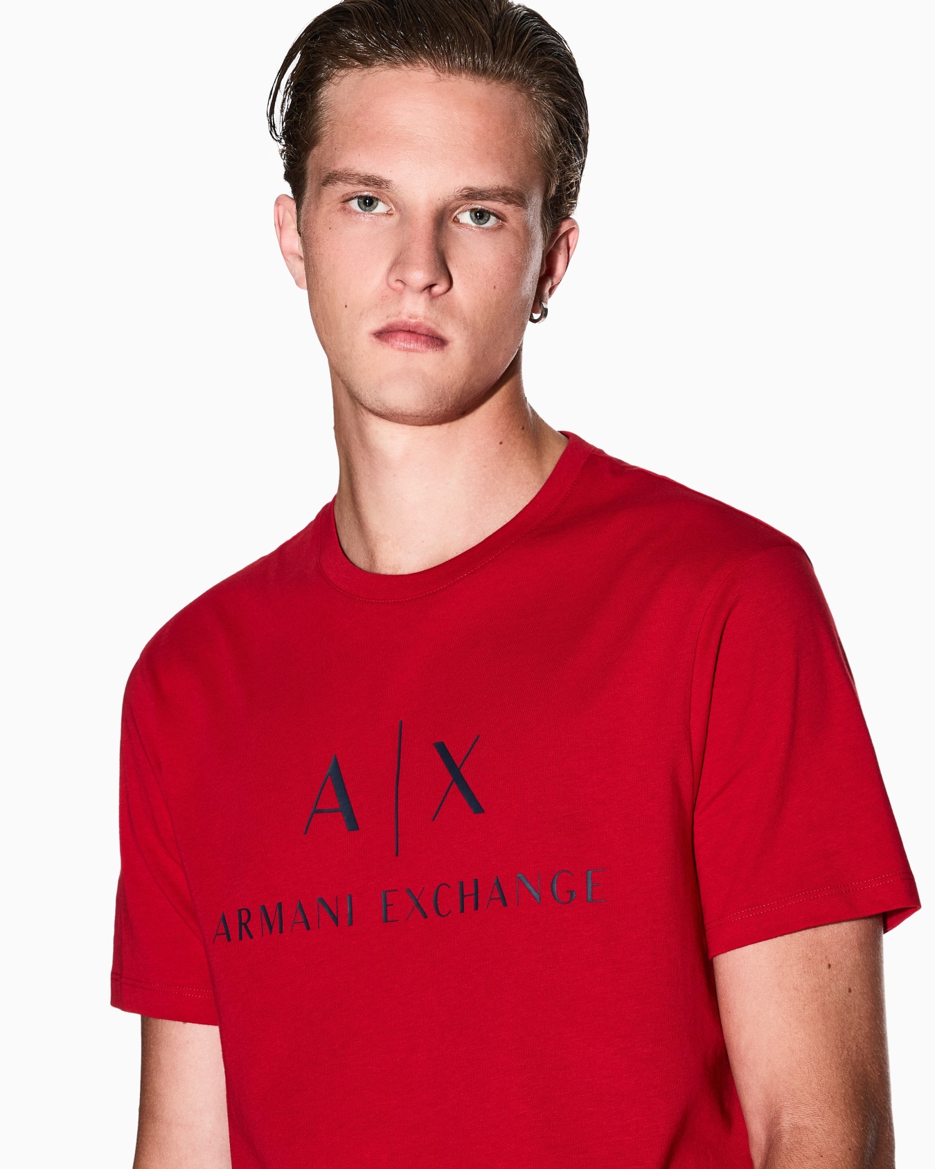 T-shirt slim fit en jersey avec logo Diapositive 4