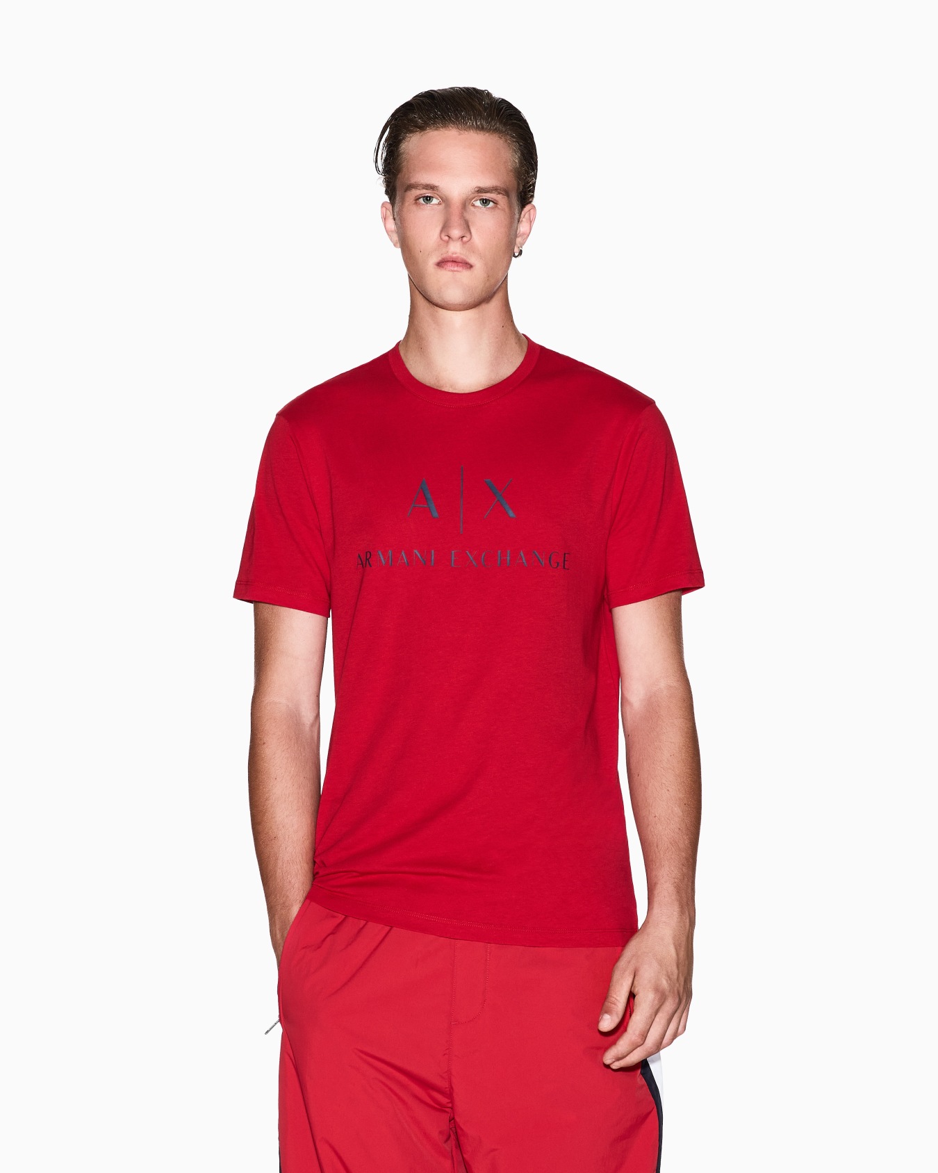 T-shirt slim fit en jersey avec logo Diapositive 3