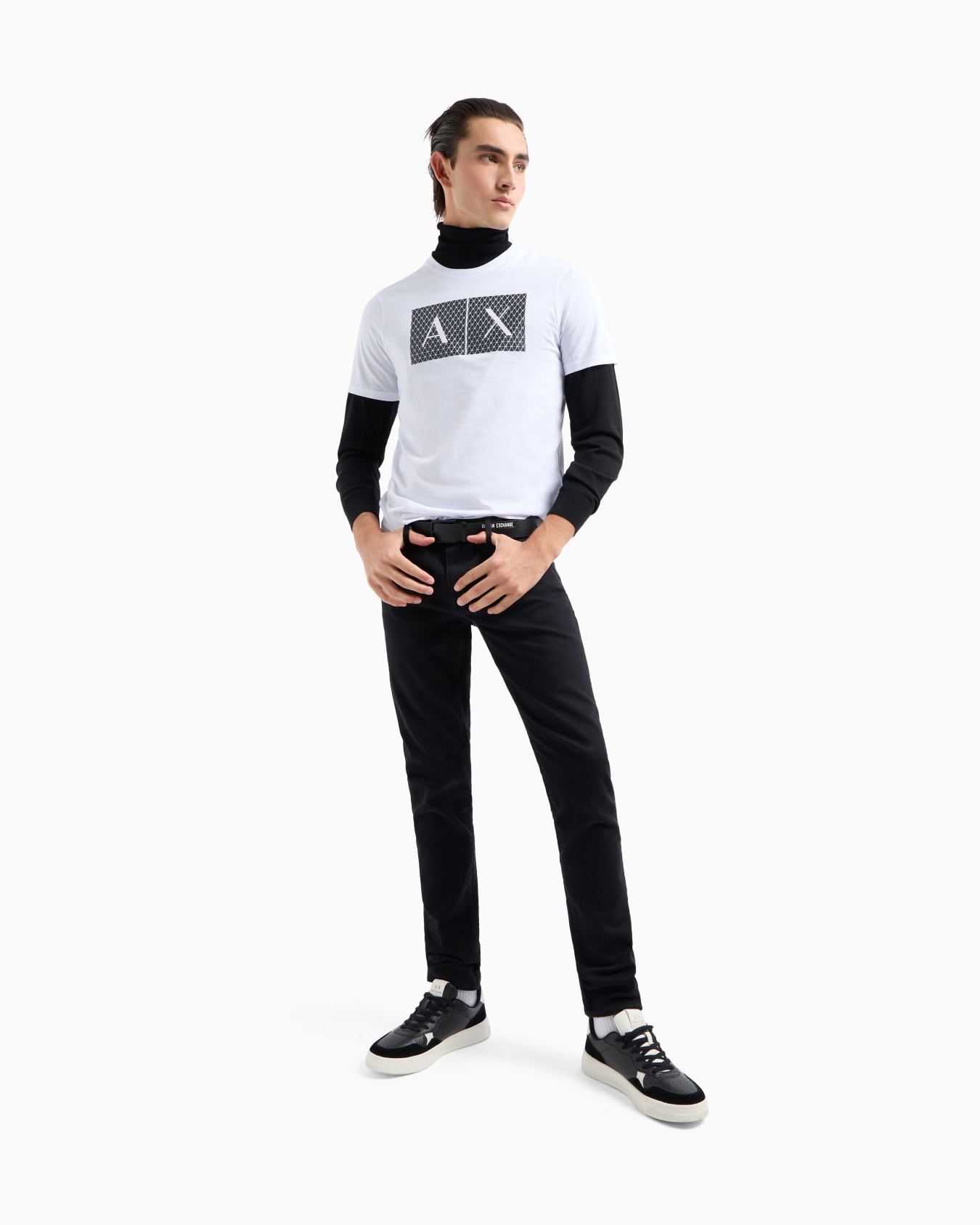  T-shirt coupe slim en jersey avec logo Diapositive 1