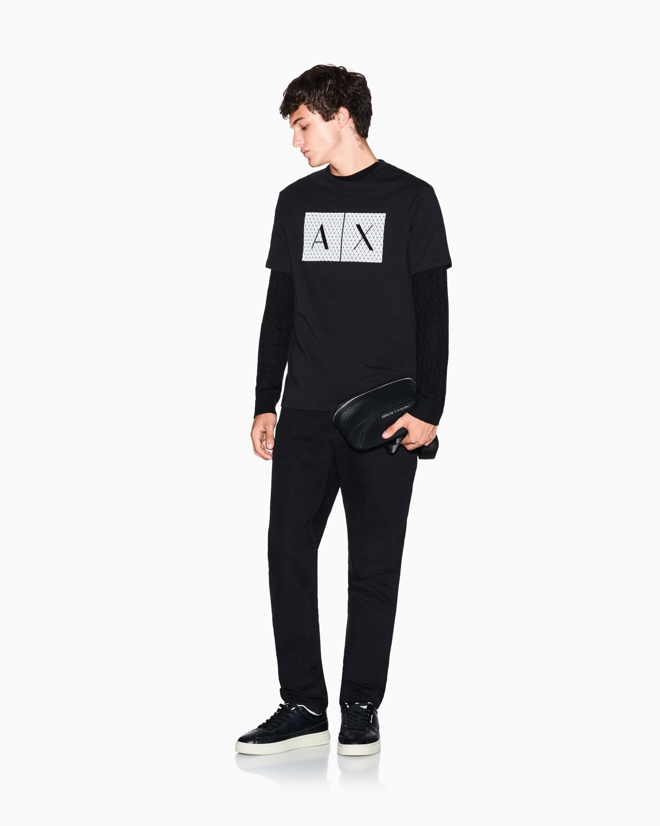  Slim fit jersey T-shirt with logo Slide 1