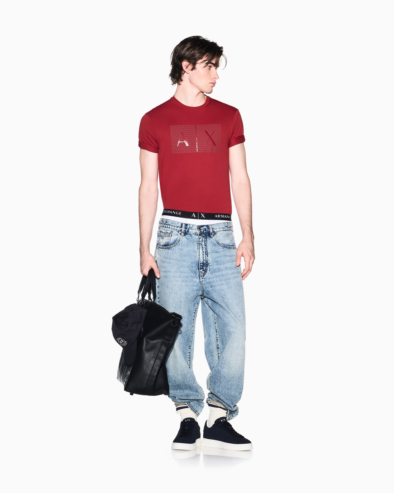  Slim fit jersey T-shirt with logo Slide 1