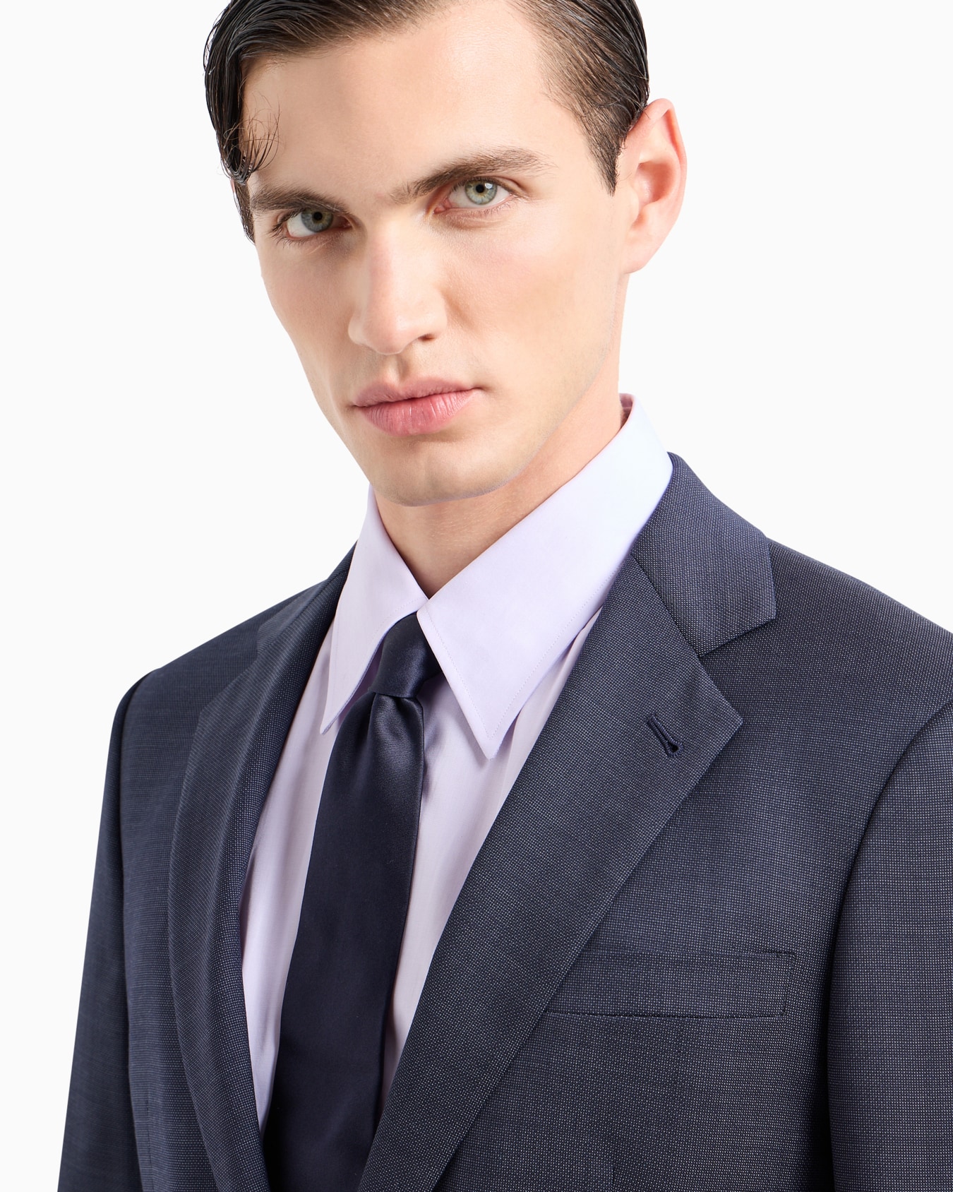 Soho Line single-breasted suit in pinpoint-effect virgin-wool serge Slide 4