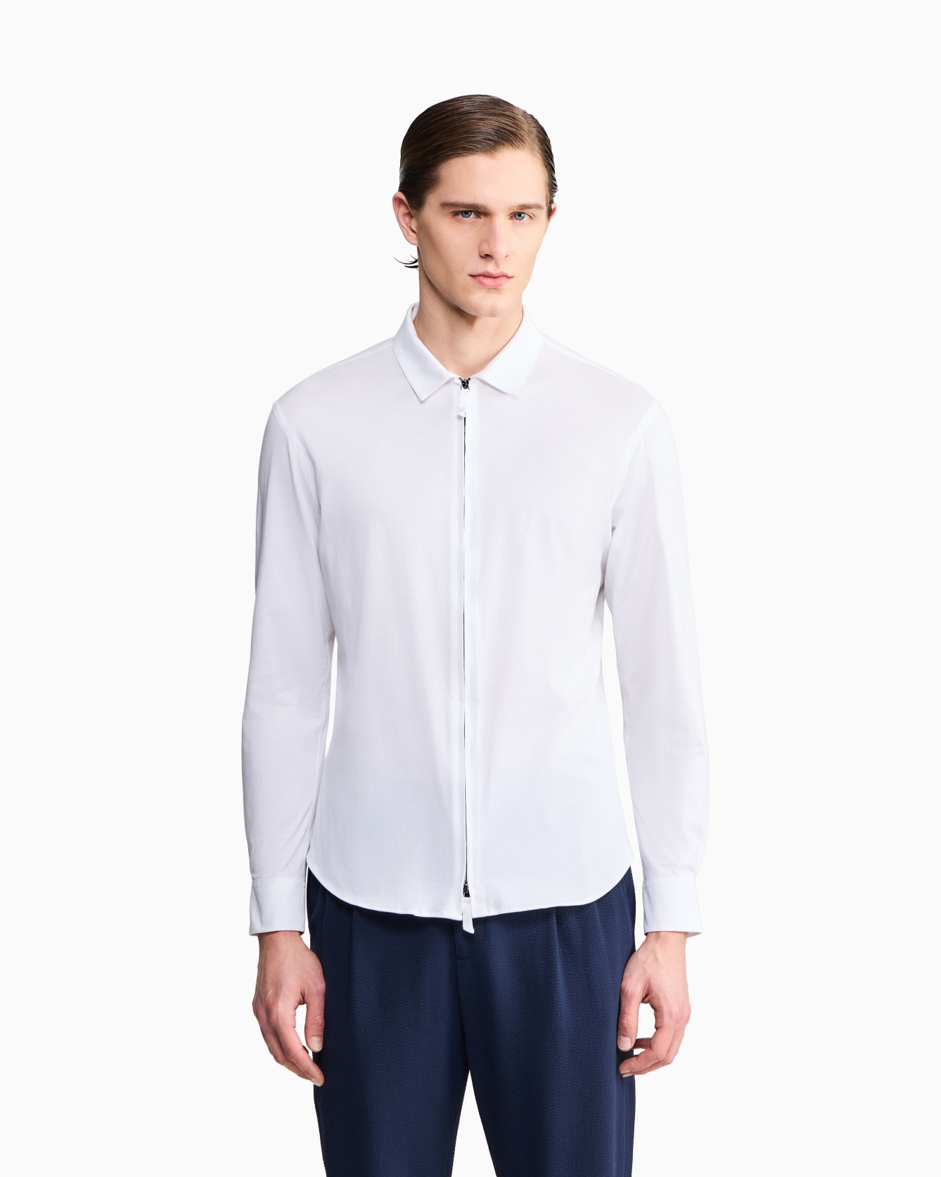 Cotton-jersey zipped shirt Slide 3