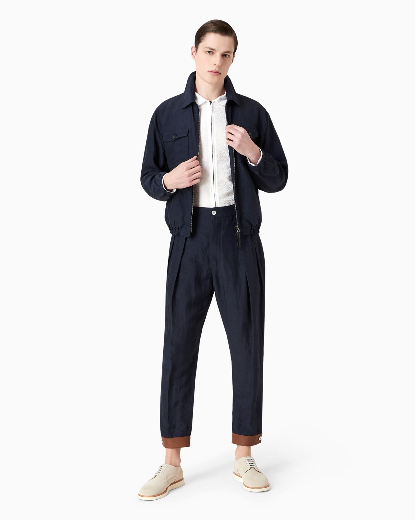 Zipped, cotton-seersucker shirt Slide 3