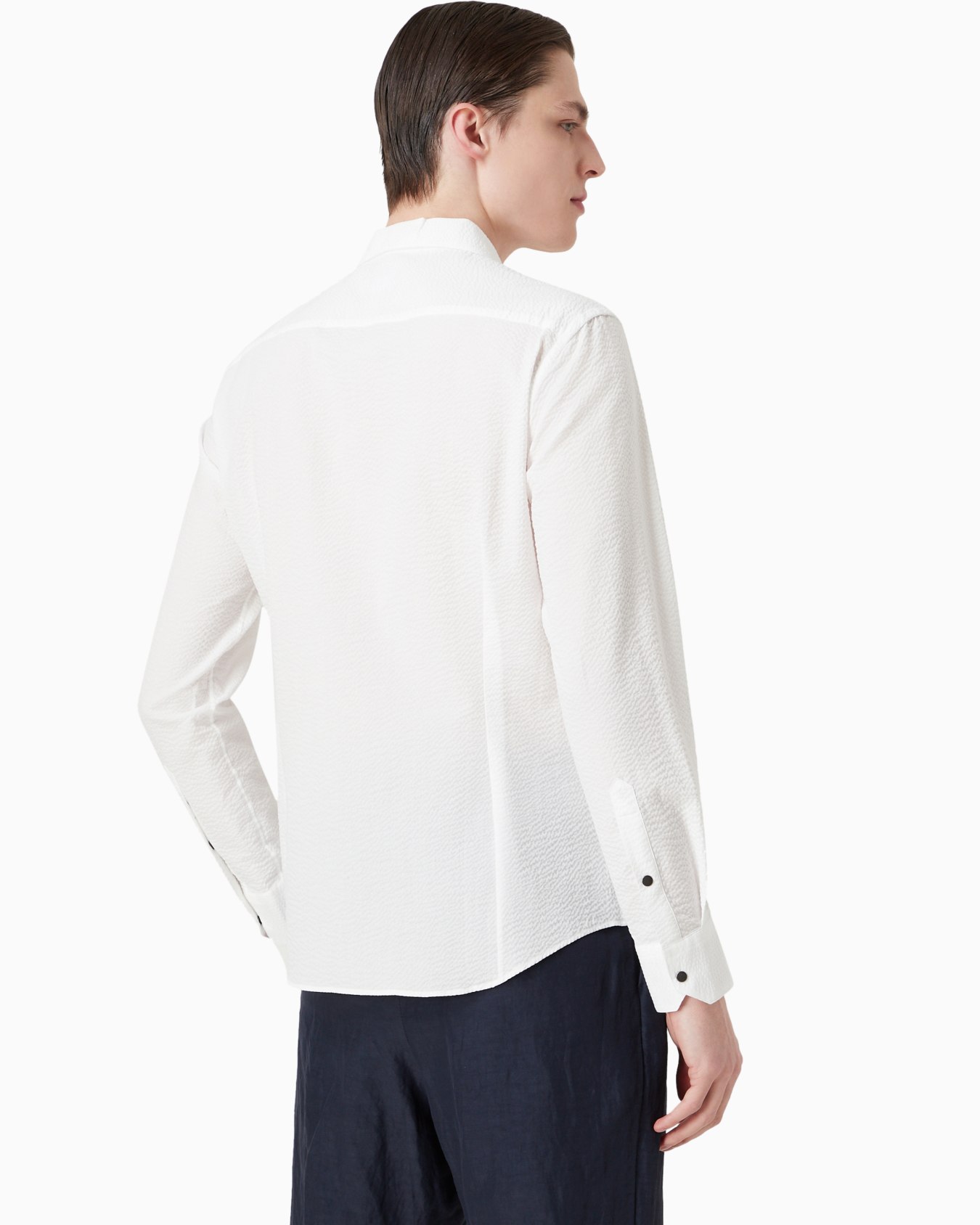 Zipped, cotton-seersucker shirt Slide 2