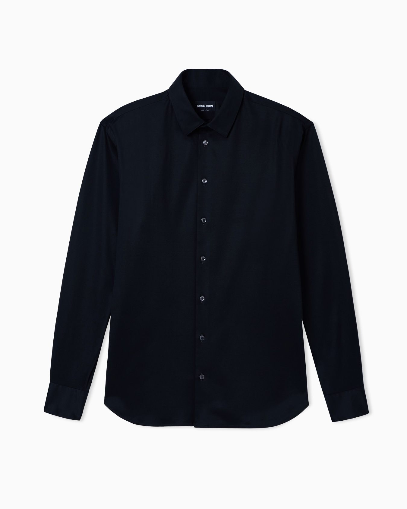 Camisa de interlock de algodón en color liso Diapositiva 0