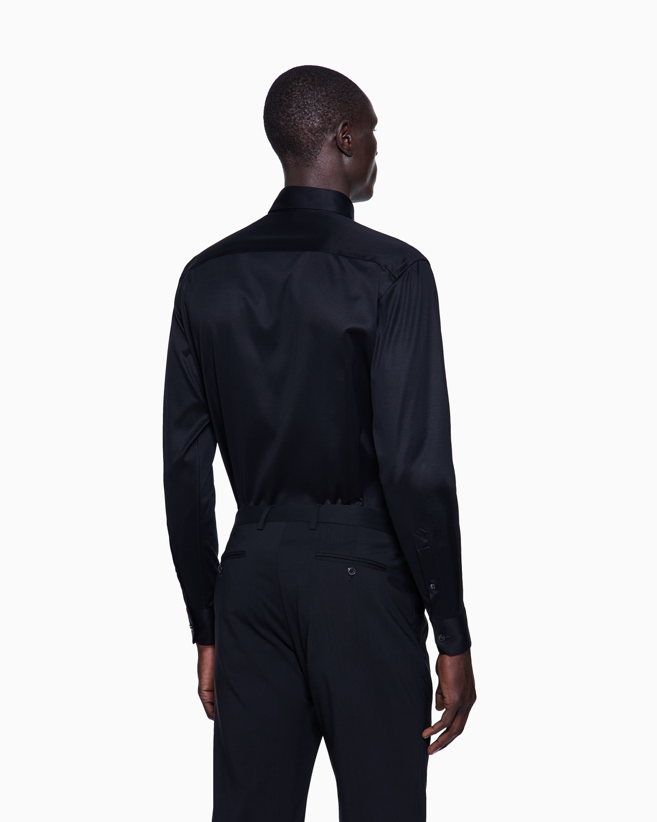 Camisa de interlock de algodón en color liso Diapositiva 2